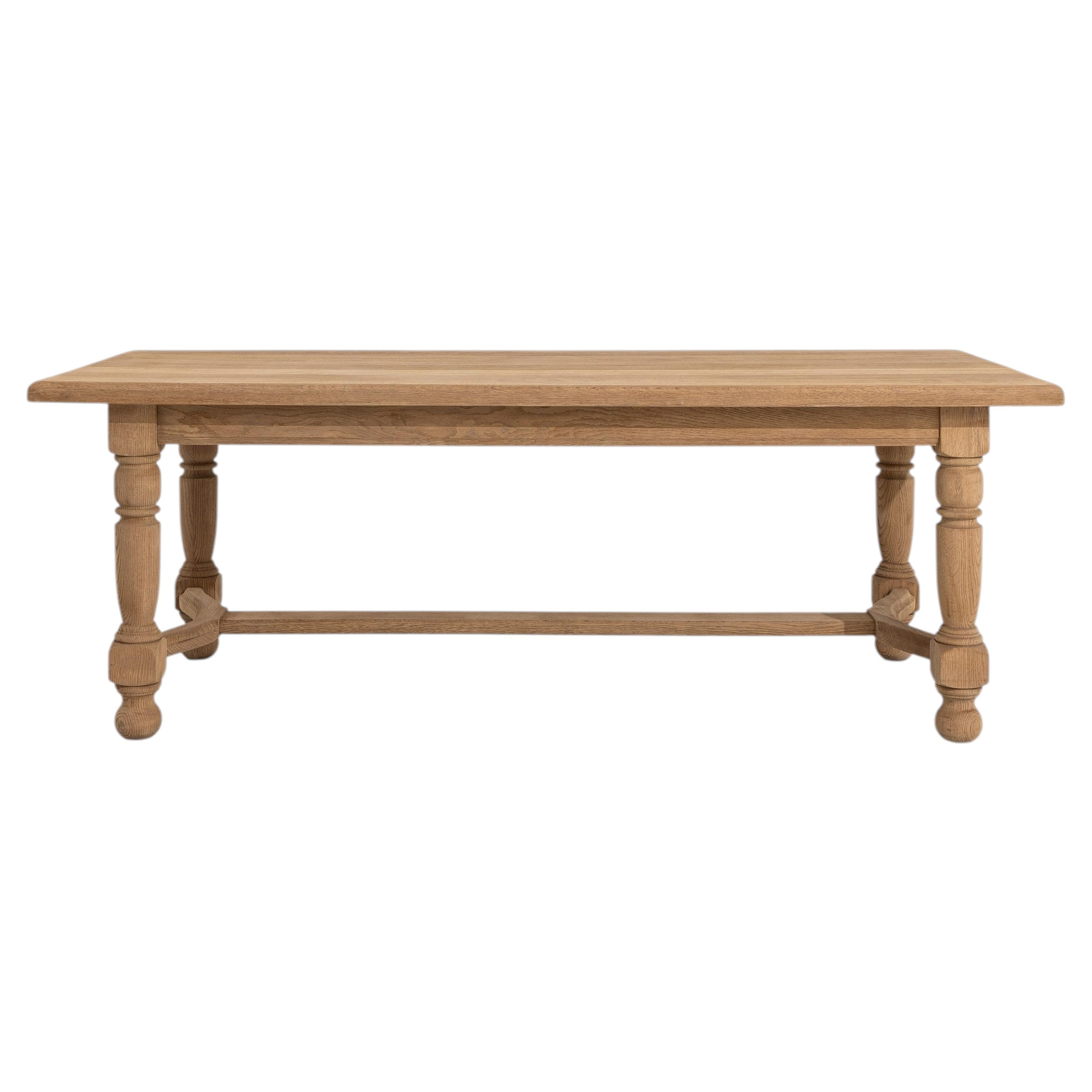 Provençal-Style Oak Dining Table, Rustic French Design, Circa 1970