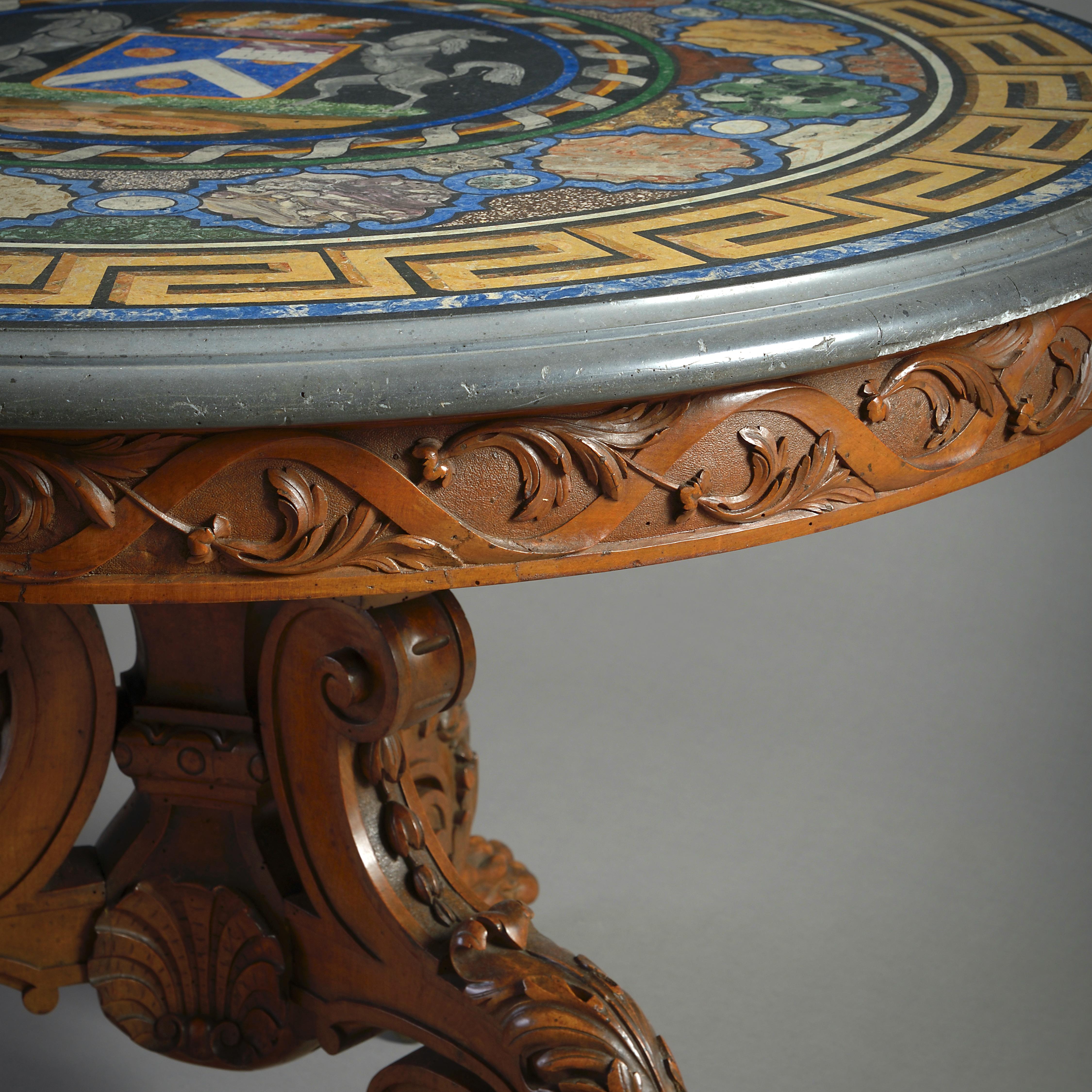 Provençal Walnut and Scagliola Centre Table For Sale 1