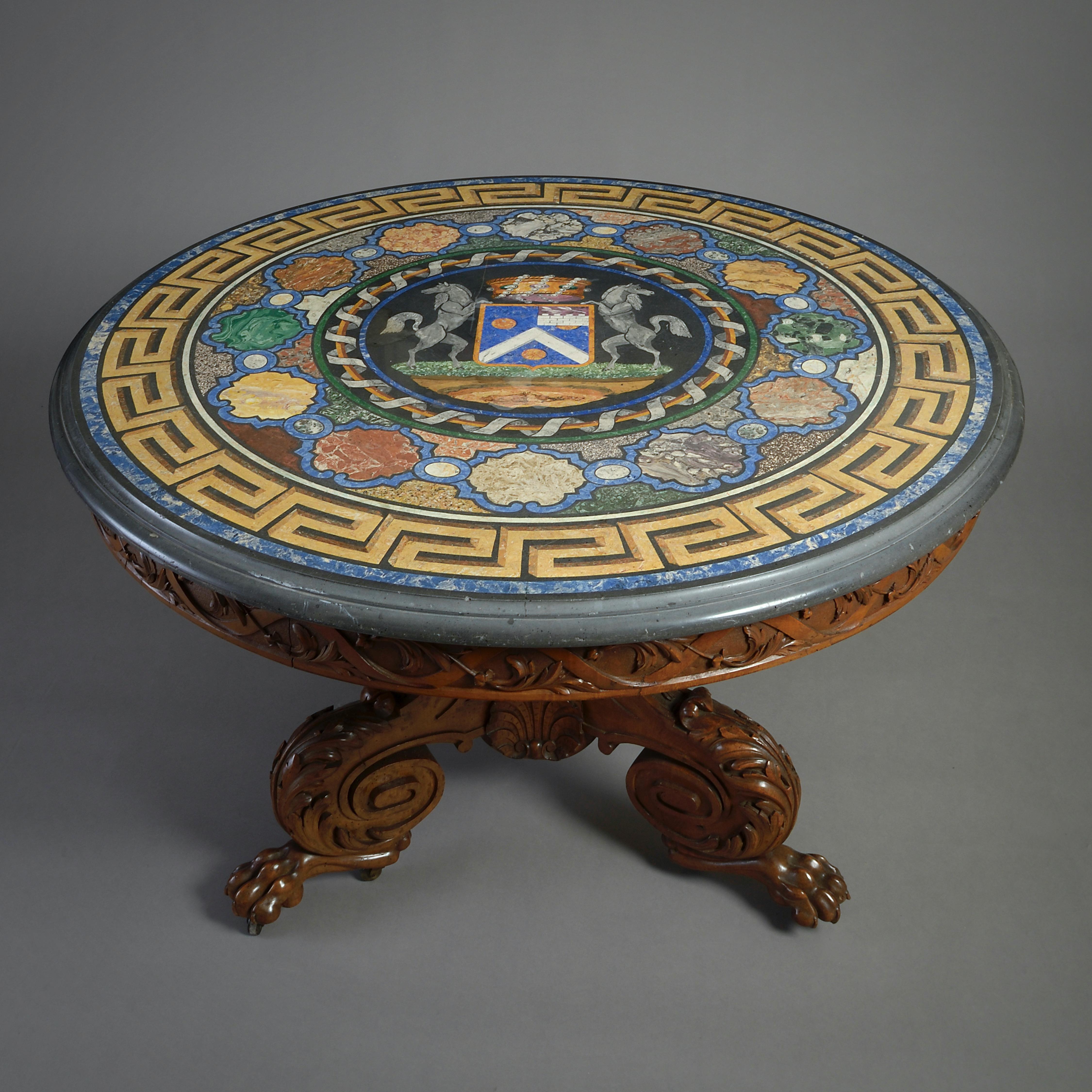 Provençal Walnut and Scagliola Centre Table For Sale 3