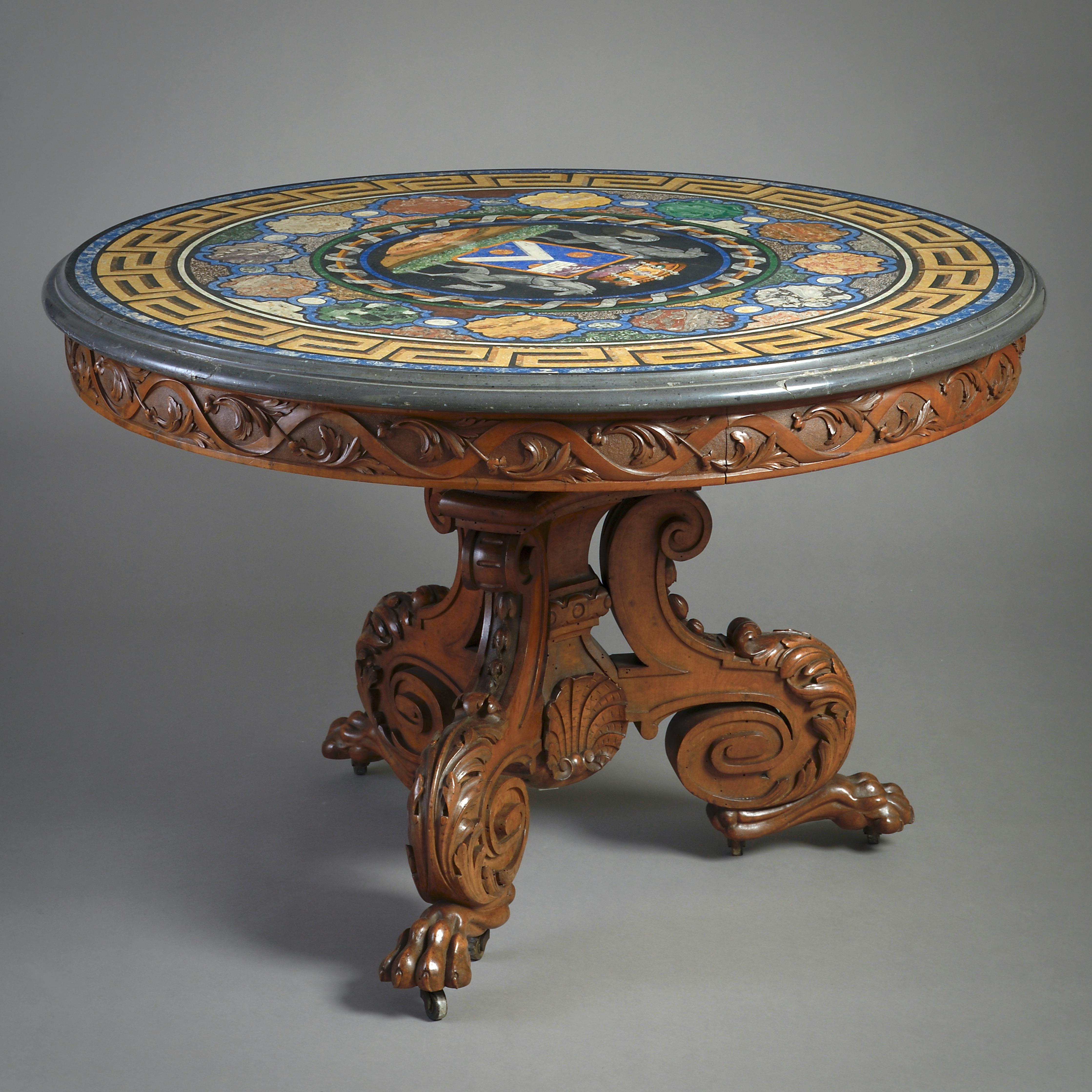 Provençal Walnut and Scagliola Centre Table For Sale 2