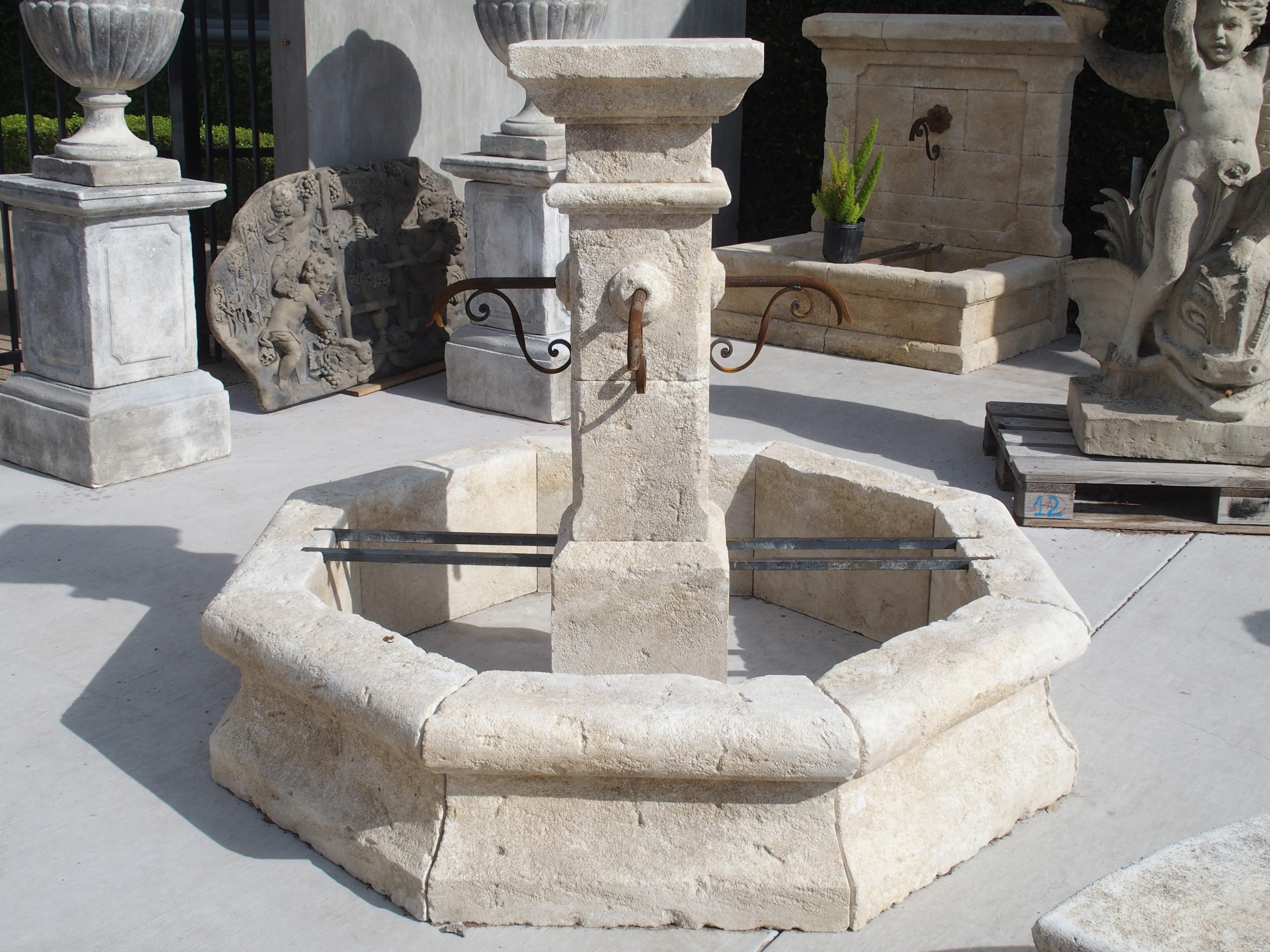 Provencale Center Fountain with Octagonal Basin and Square Center Column 1