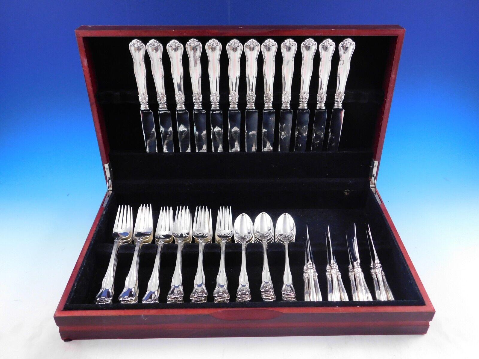 Provence by Tiffany & Co. Sterling Silver Flatware Set 12 Service 60 pcs Dinner For Sale 2