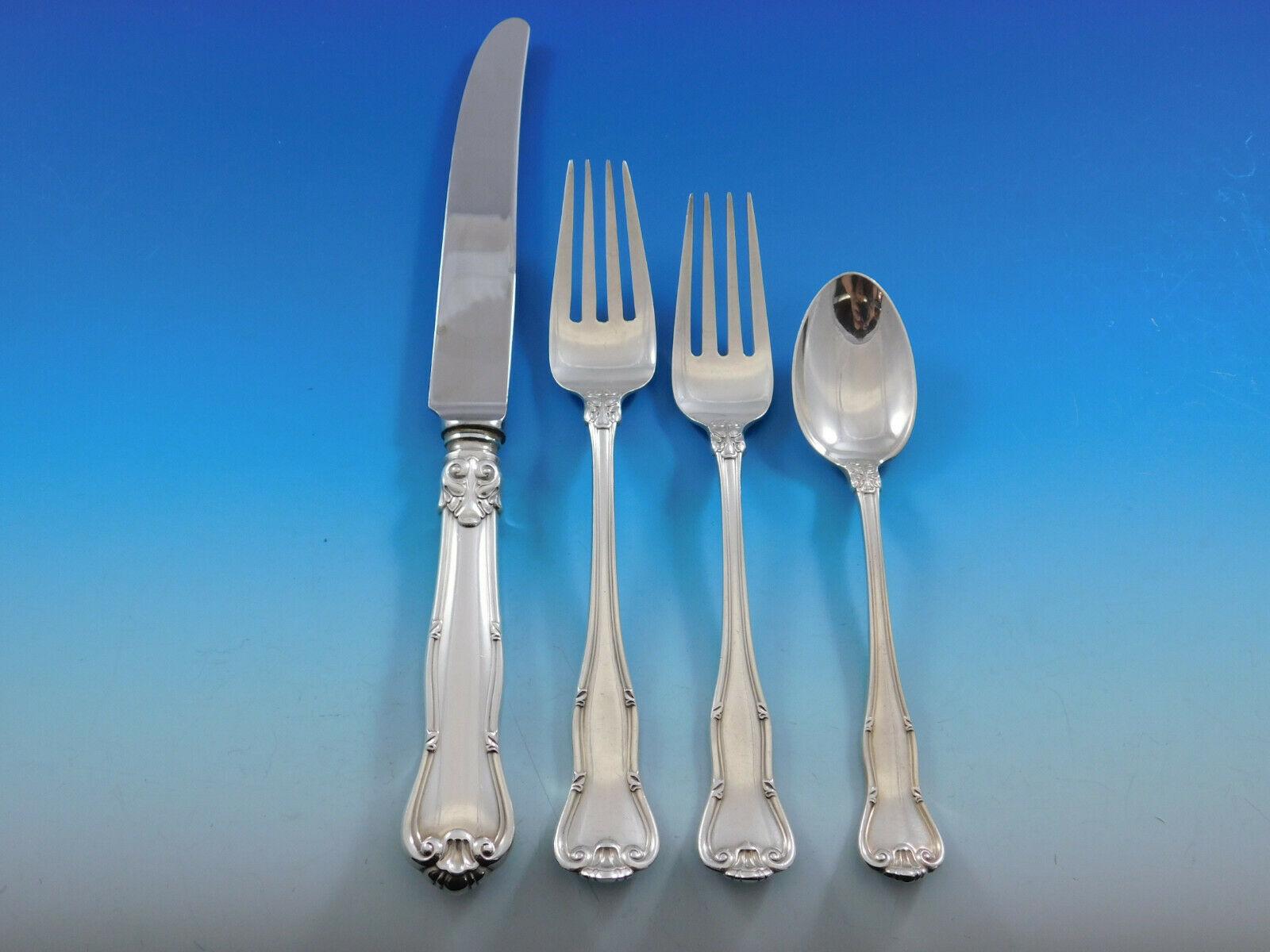 Provence, Tiffany & Co. Sterling Silver Flatware Set 8 Service 79 Pieces Dinner In Excellent Condition In Big Bend, WI