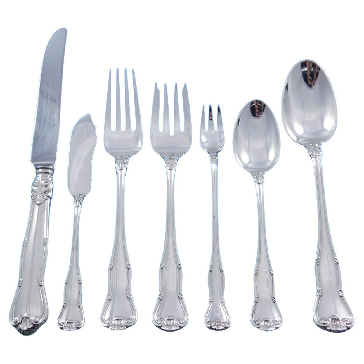 Provence by Tiffany & Co. Sterling Silver Flatware Set Service 87 pcs Luncheon For Sale