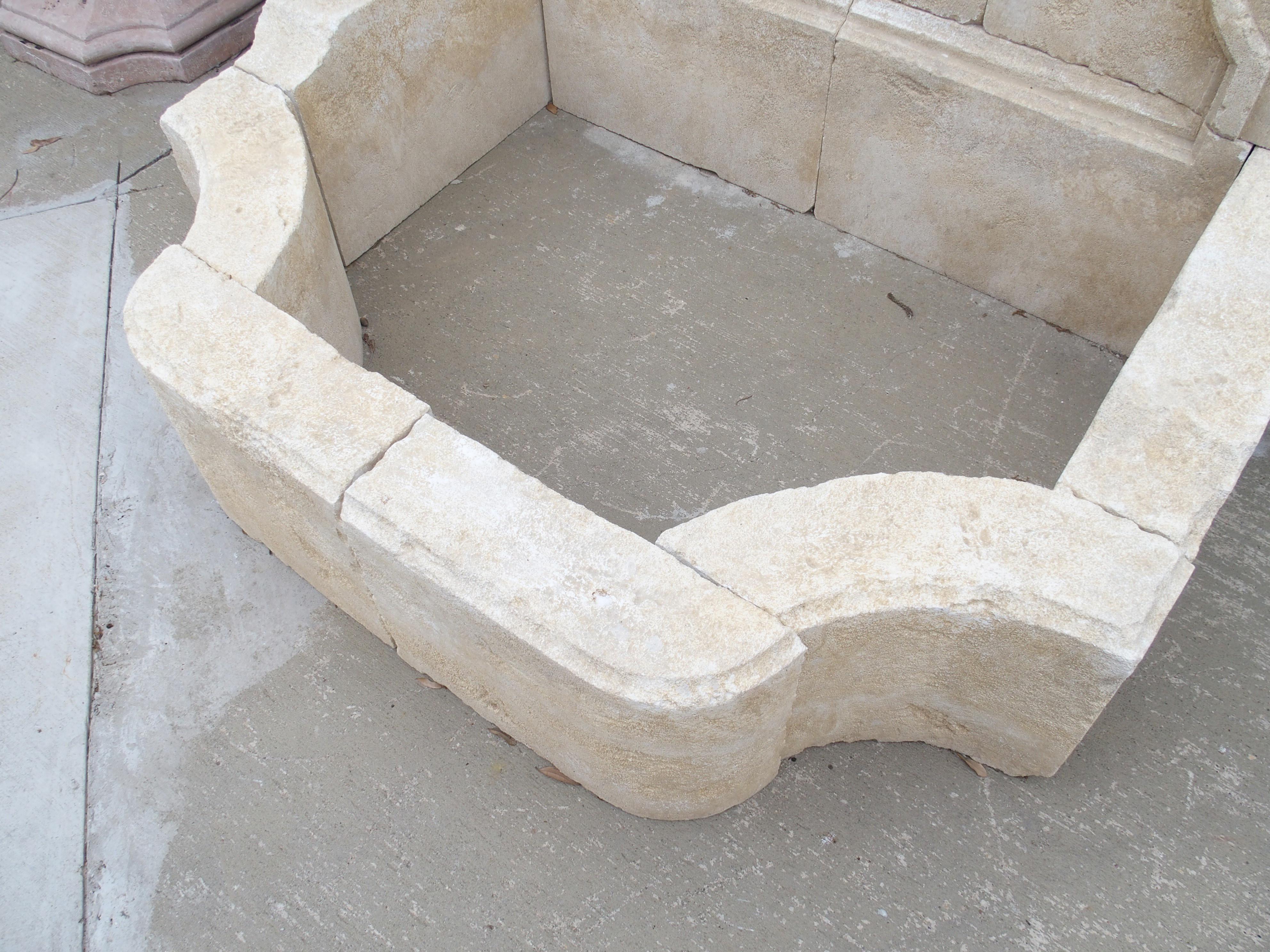 Contemporary Provence, France Wall Fountain Embellished With Canted Corners