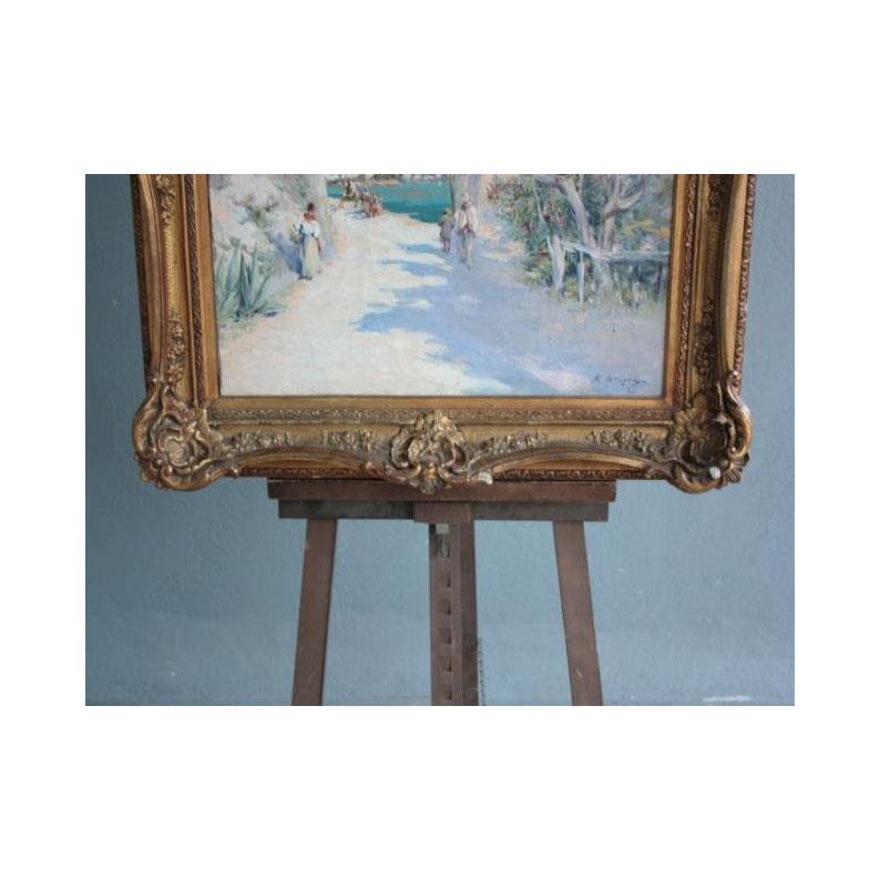Peinture à l'huile sur toile - Paysage marin de Provence Raymond Allegre en vente 4