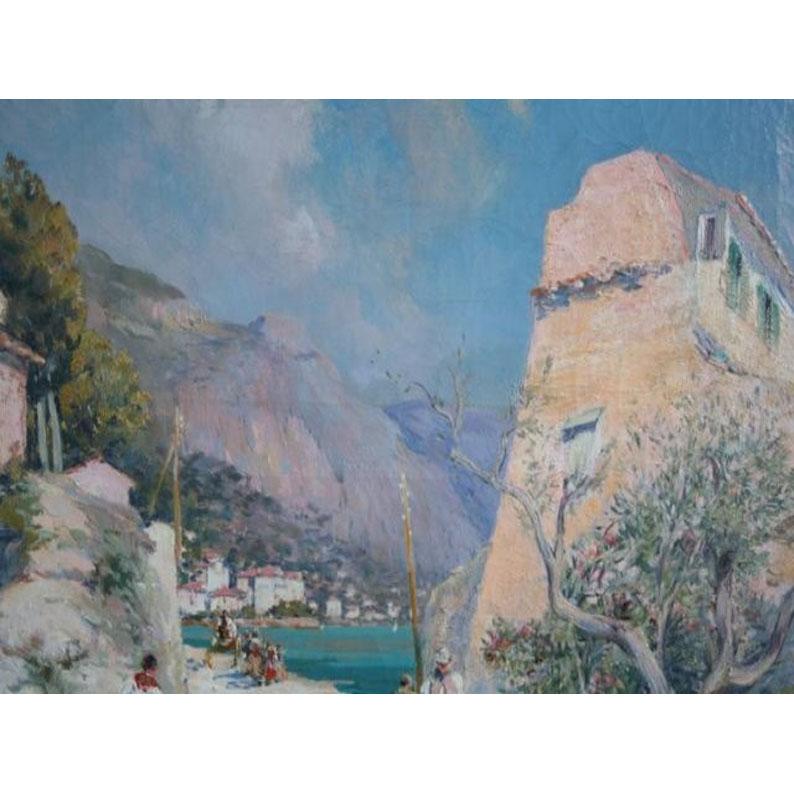 Peinture à l'huile sur toile de Raymond Allegre. Il quitte Marseille avec Vollon ; il étudie à Paris dans l'atelier de JP Laurens, et travaille avec Jean-Baptiste Olive à la décoration de la Gare de Lyon à Paris 