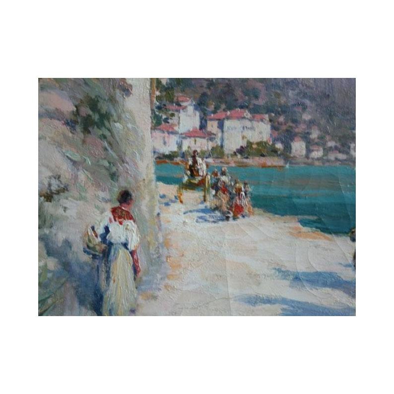 Provence Seascape Oil on Canvas Raymond Allegre In Good Condition For Sale In Marseille, FR