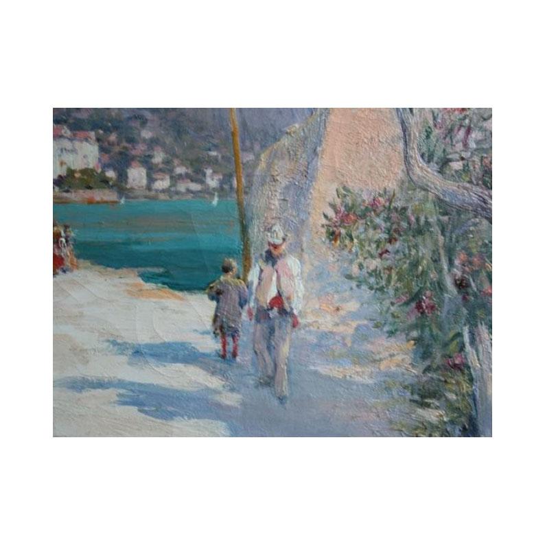 Provence Seascape Oil on Canvas Raymond Allegre For Sale 1