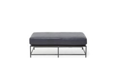 Providence Blue Smoke Leather and Blackened Steel Bench