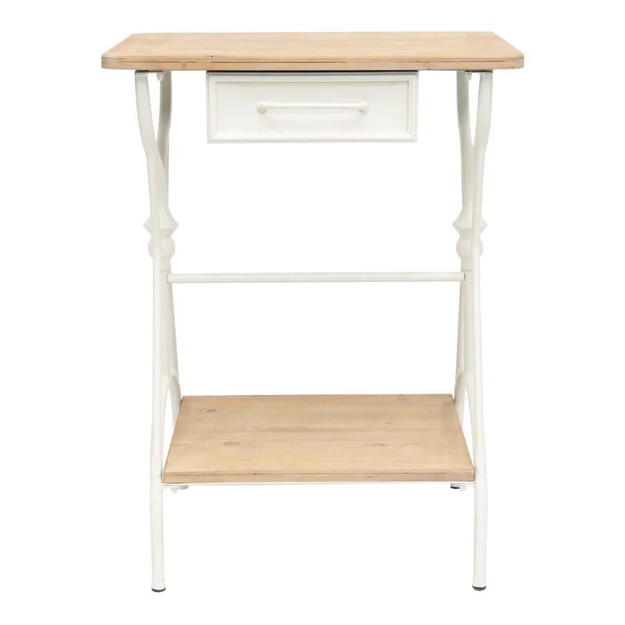 This charming Province style sewing table is made from light oak/ blanc wash wood and has a useful lower shelf. Of course it doesn’t have to go in the sewing or craft room. It would also sit nicely beside your favourite armchair – drink on the top,