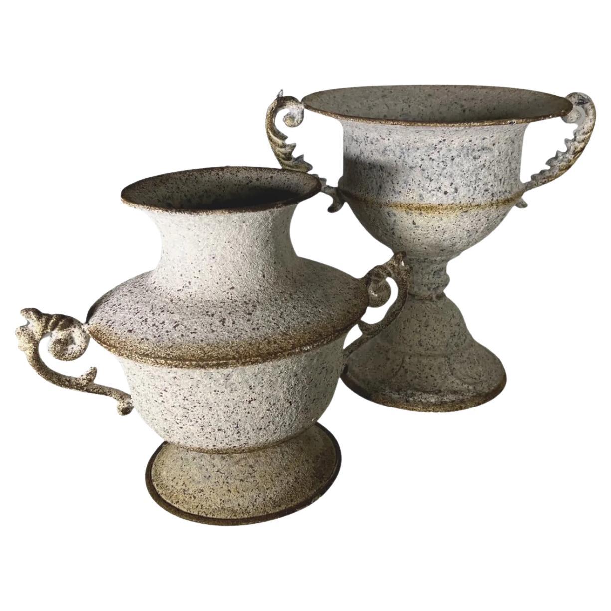 Province Style Rustic Urn Pair