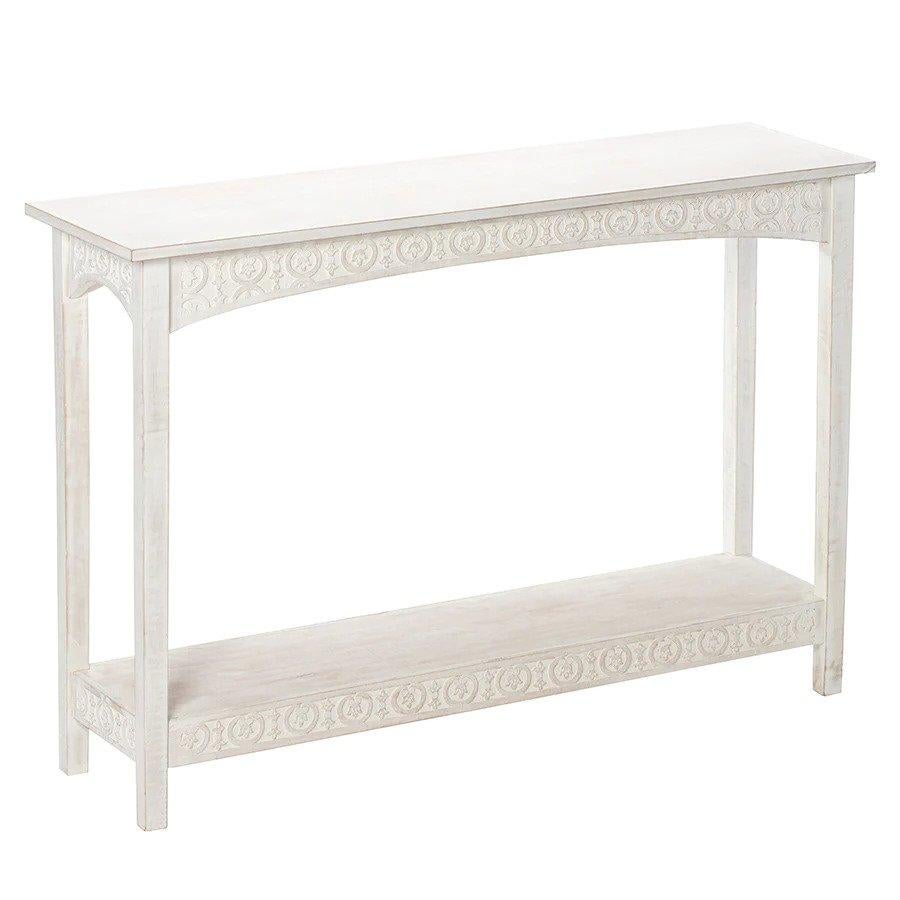 Province Style White Wash Arch Hall Table In Excellent Condition For Sale In BALCATTA, WA