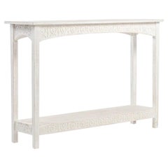 Province Style White Wash Arch Hall Table