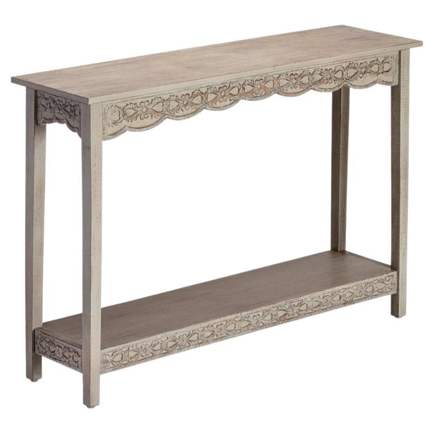 Province Washed Scalloped Wash Hall Table For Sale
