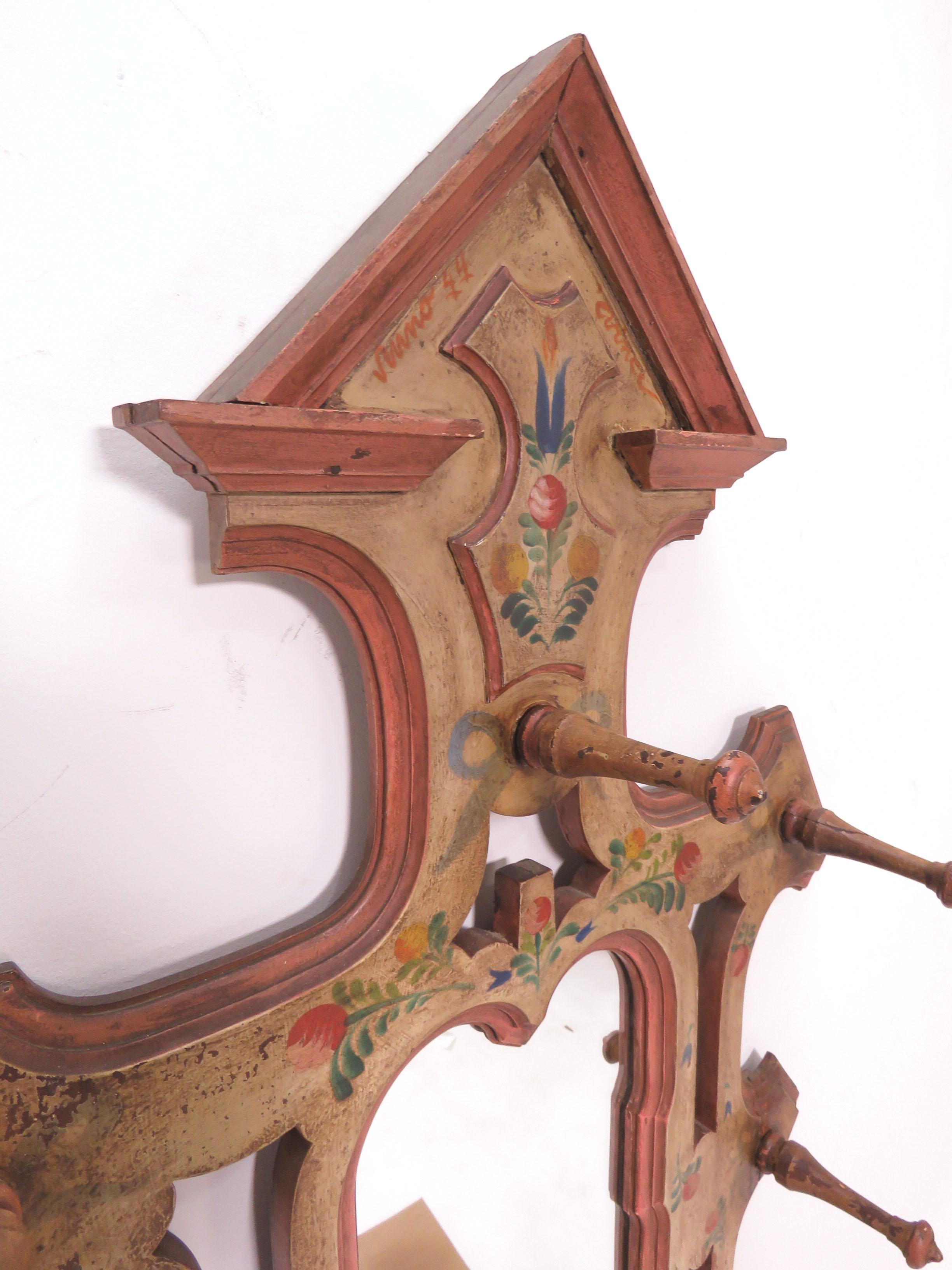 Mid-20th Century Provincetown Folk Art Mirror and Hat Rack by Peter Hunt, Dated 1944