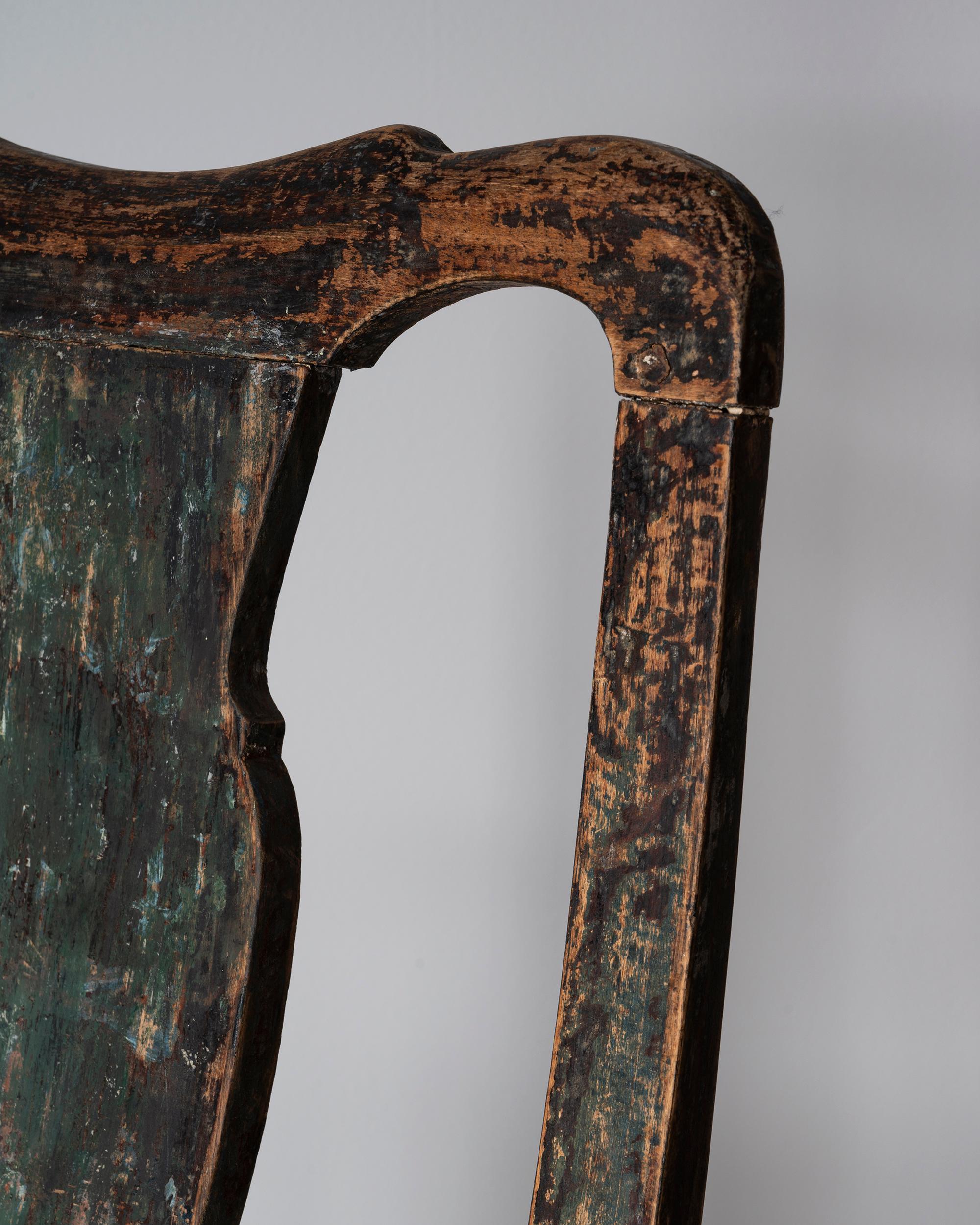 Fait main Fauteuil baroque suédois provincial du XVIIIe siècle en vente