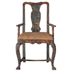 Provincial 18th century Swedish Baroque Armchair