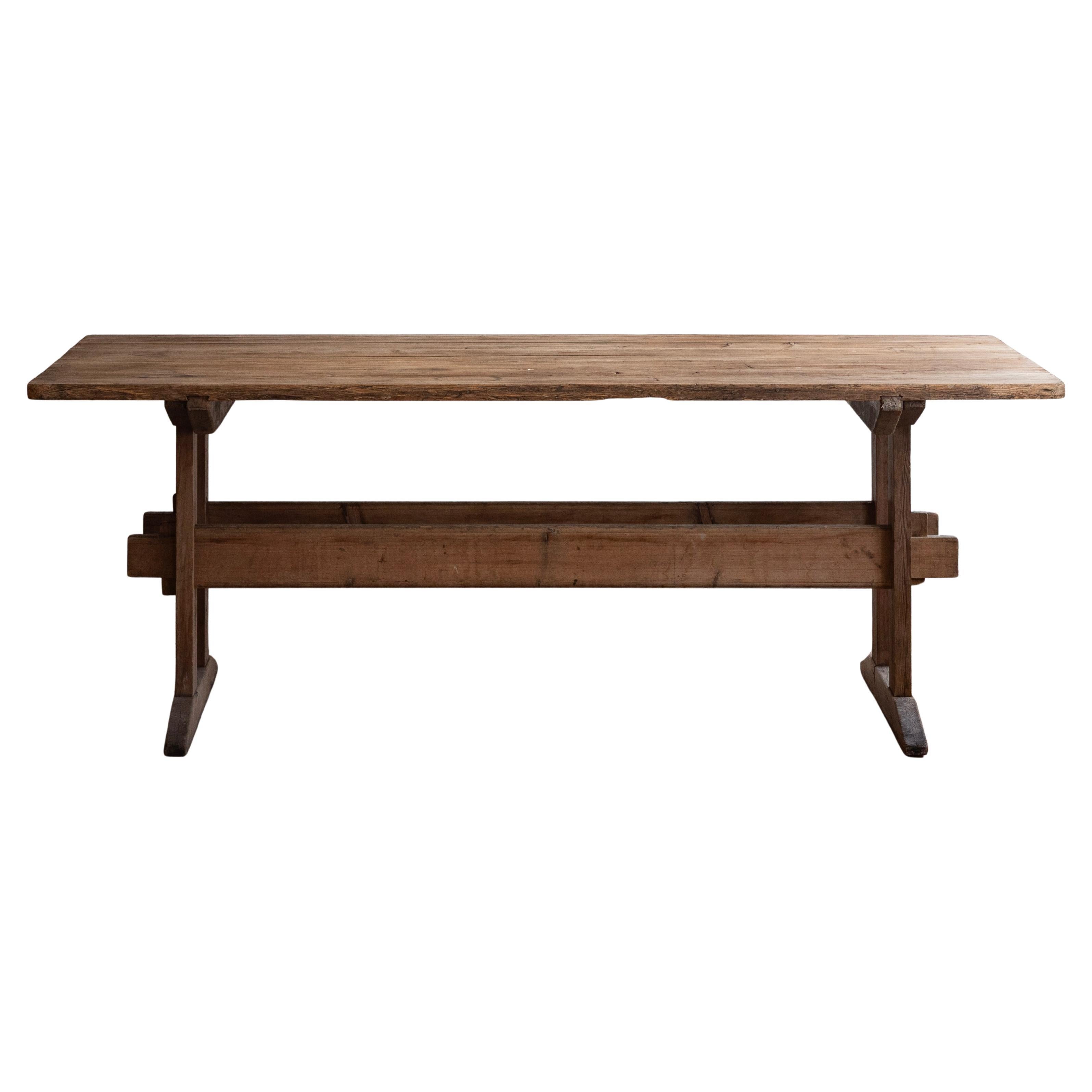 Table à tréteaux suédoise provinciale du 19ème siècle