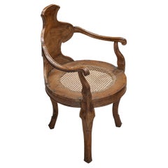 Provincial Armchair in Mahogany and Cane 