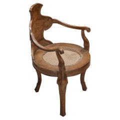 Provincial Armchair in Mahogany and Cane