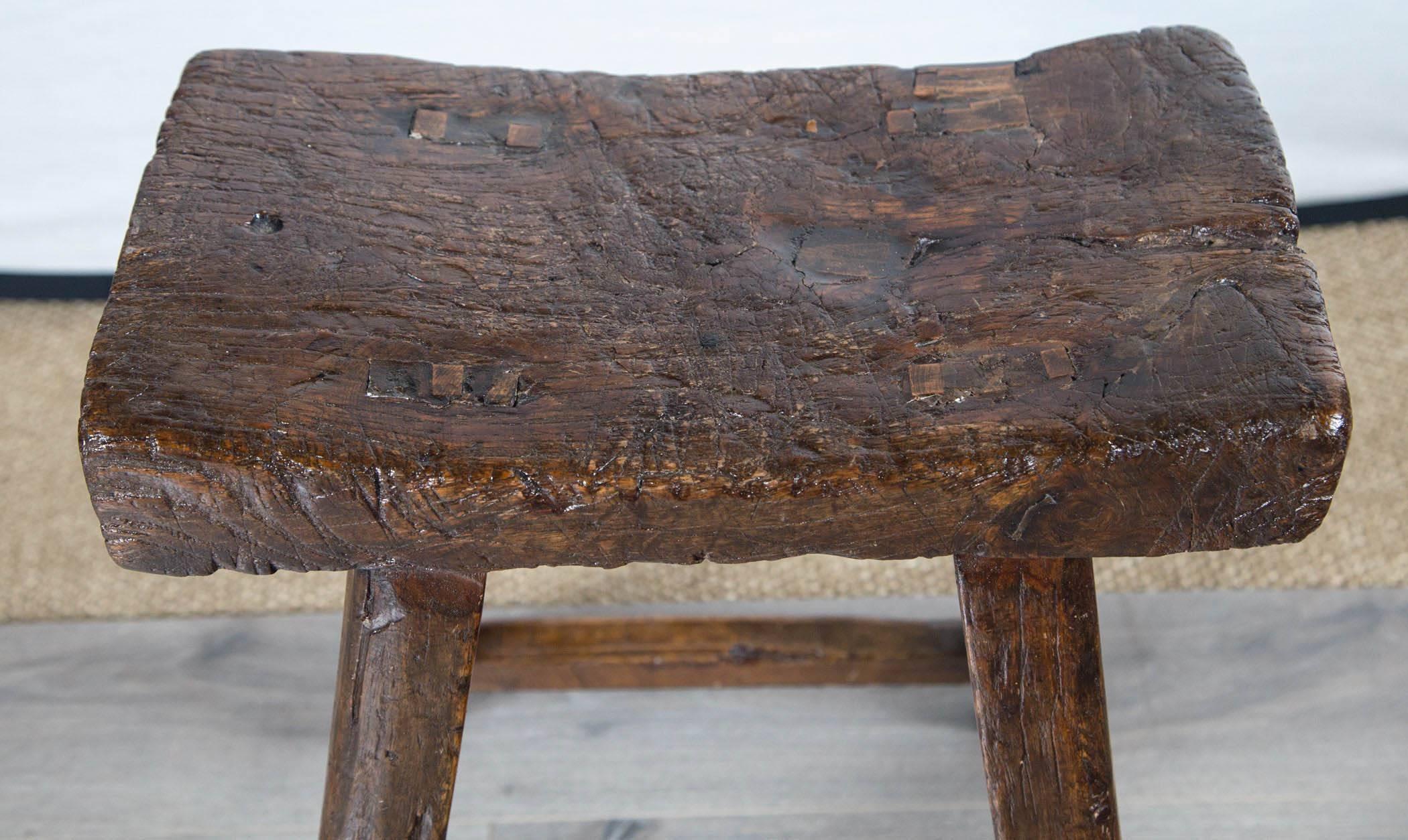 Provincial Asian Stool, circa 1900 In Good Condition In Chappaqua, NY