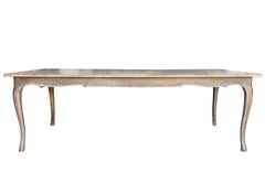 Provincial Baroque Style Farmhouse Table, circa 1850 Large Grey Solid wood table