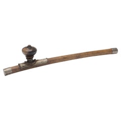 Antique Provincial Chinese Bamboo Opium Pipe with Agate Bowl