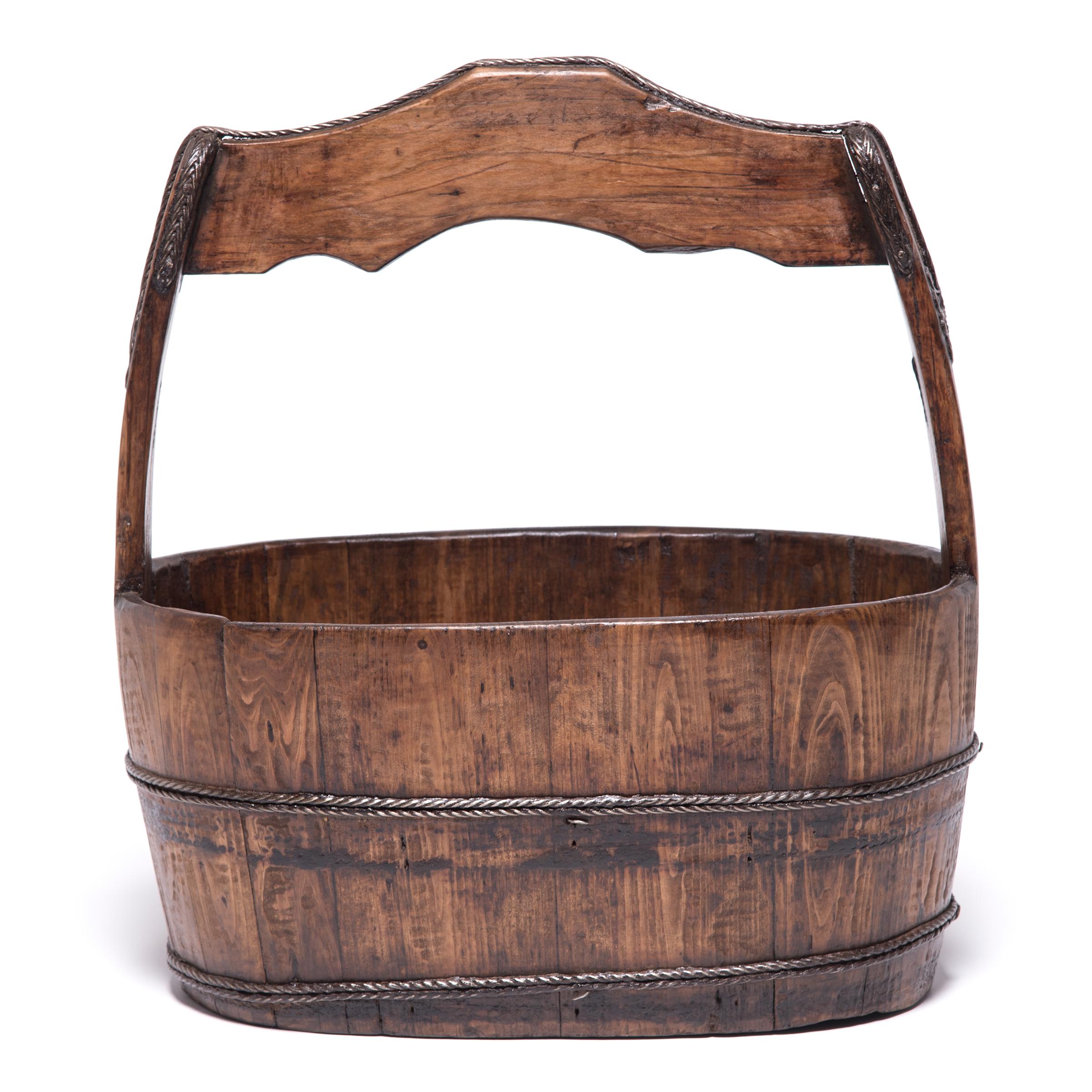 Rustic Provincial Chinese Burden Basket, circa 1900