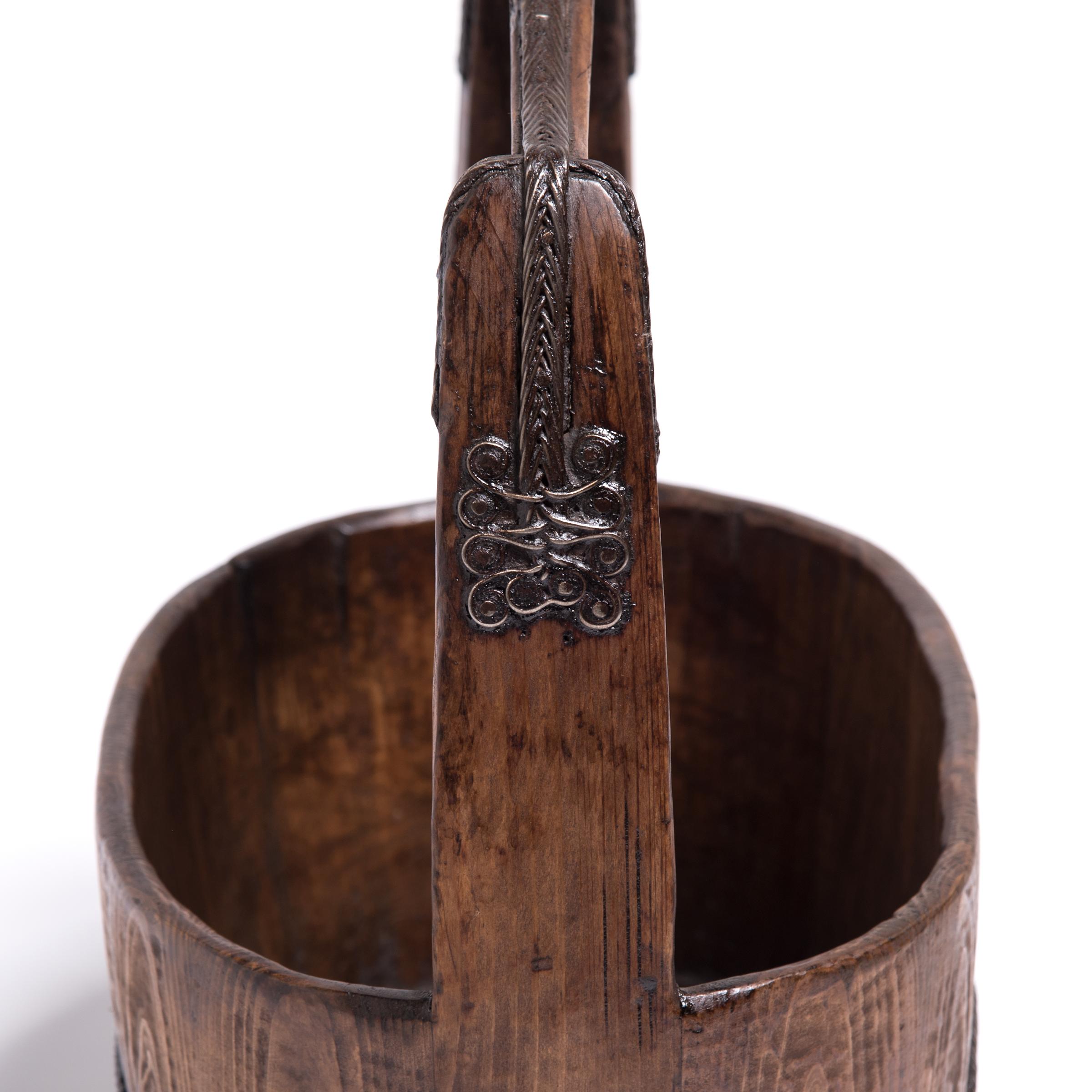 Pine Provincial Chinese Burden Basket, circa 1900