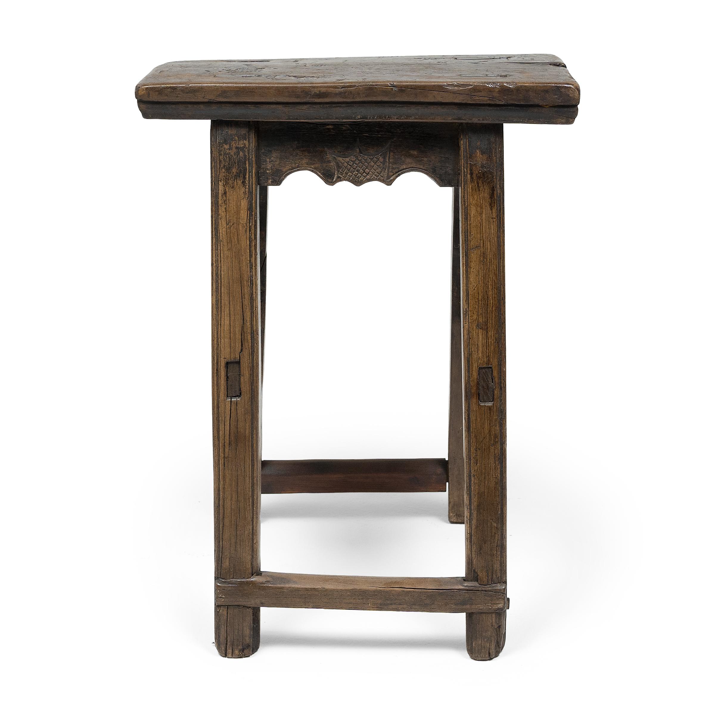 More portable than chairs, stools were a versatile seating option for Qing-dynasty scholars, nobles, and peasants alike. This Provincial stool dates to the turn of the century and would have been used throughout a courtyard home as versatile