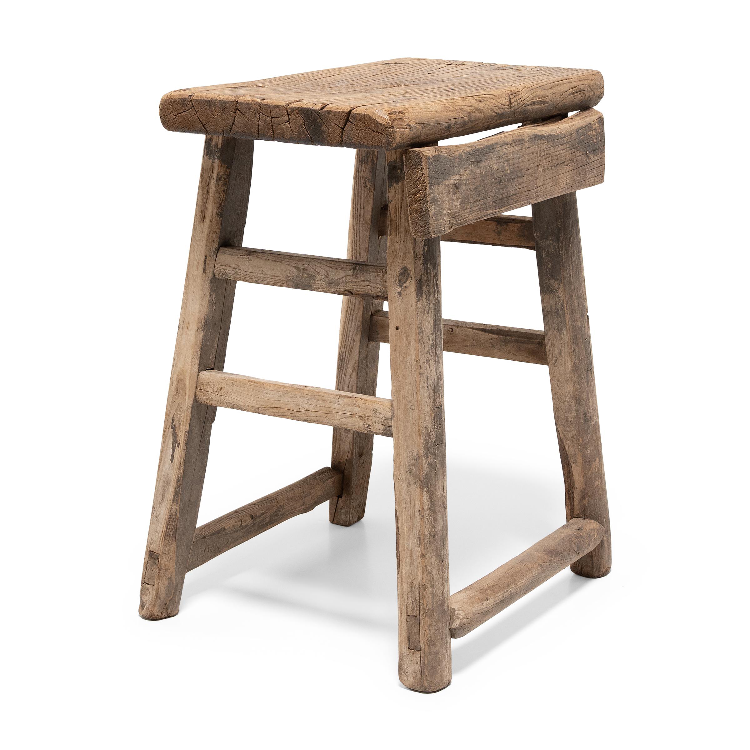 Rustic Provincial Chinese Courtyard Stool, c. 1900 For Sale