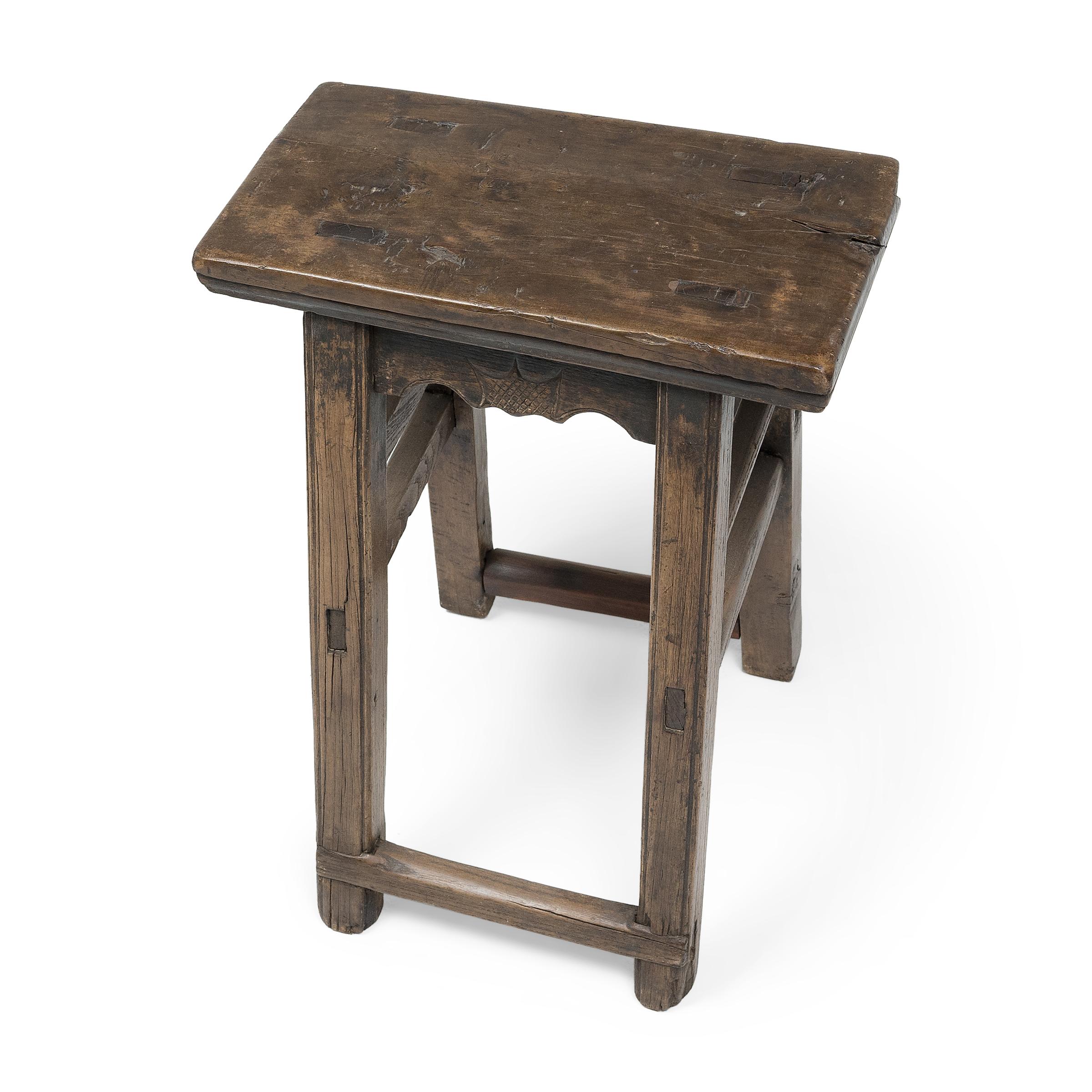 Pine Provincial Chinese Courtyard Stool, circa 1900 For Sale