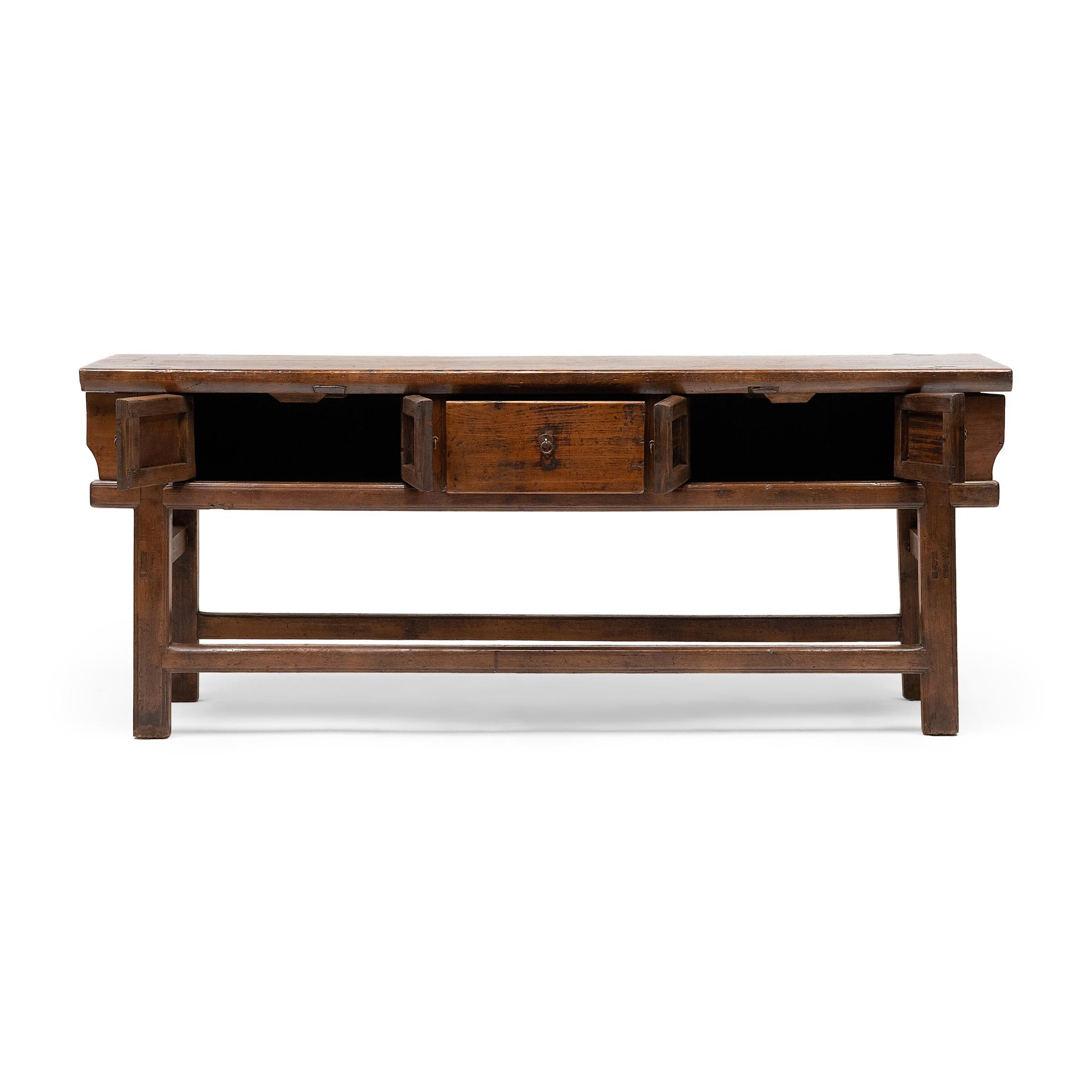 Pine Provincial Chinese Dongbei Coffer Table For Sale