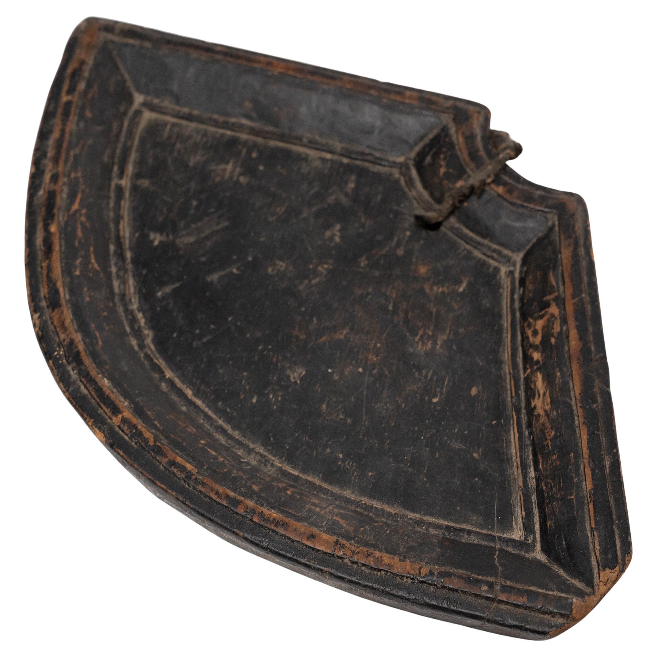 Provincial Chinese Fan-Form Tray, c. 1850 For Sale