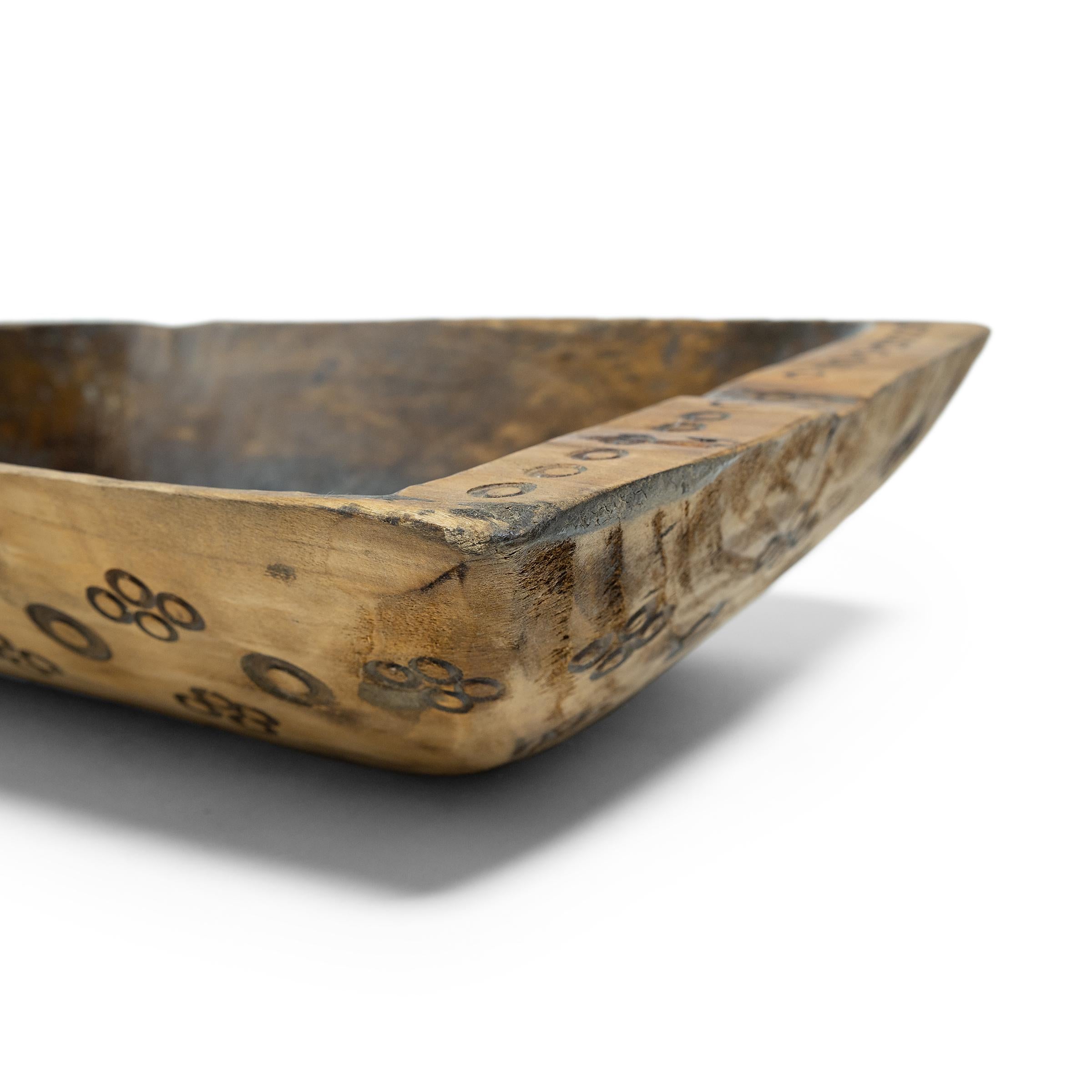 Hand-Carved Provincial Chinese Farm Tray, c. 1900