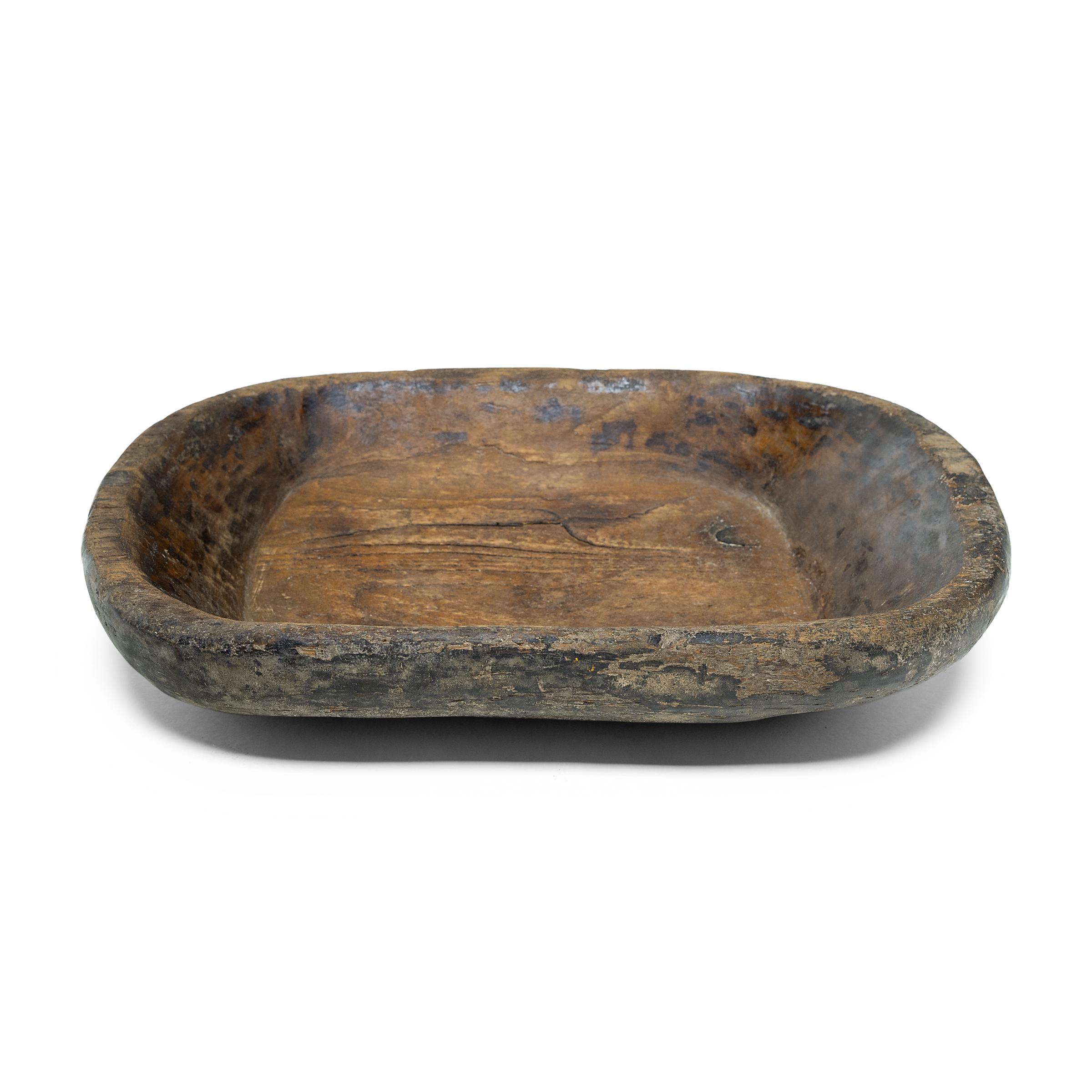 Hand-Carved Provincial Chinese Farm Tray, c. 1900 For Sale