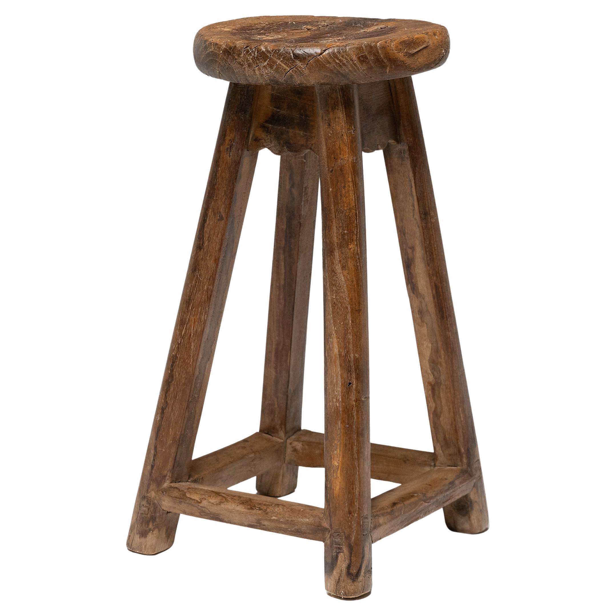 Provincial Chinese Four Leg Stool, c. 1900