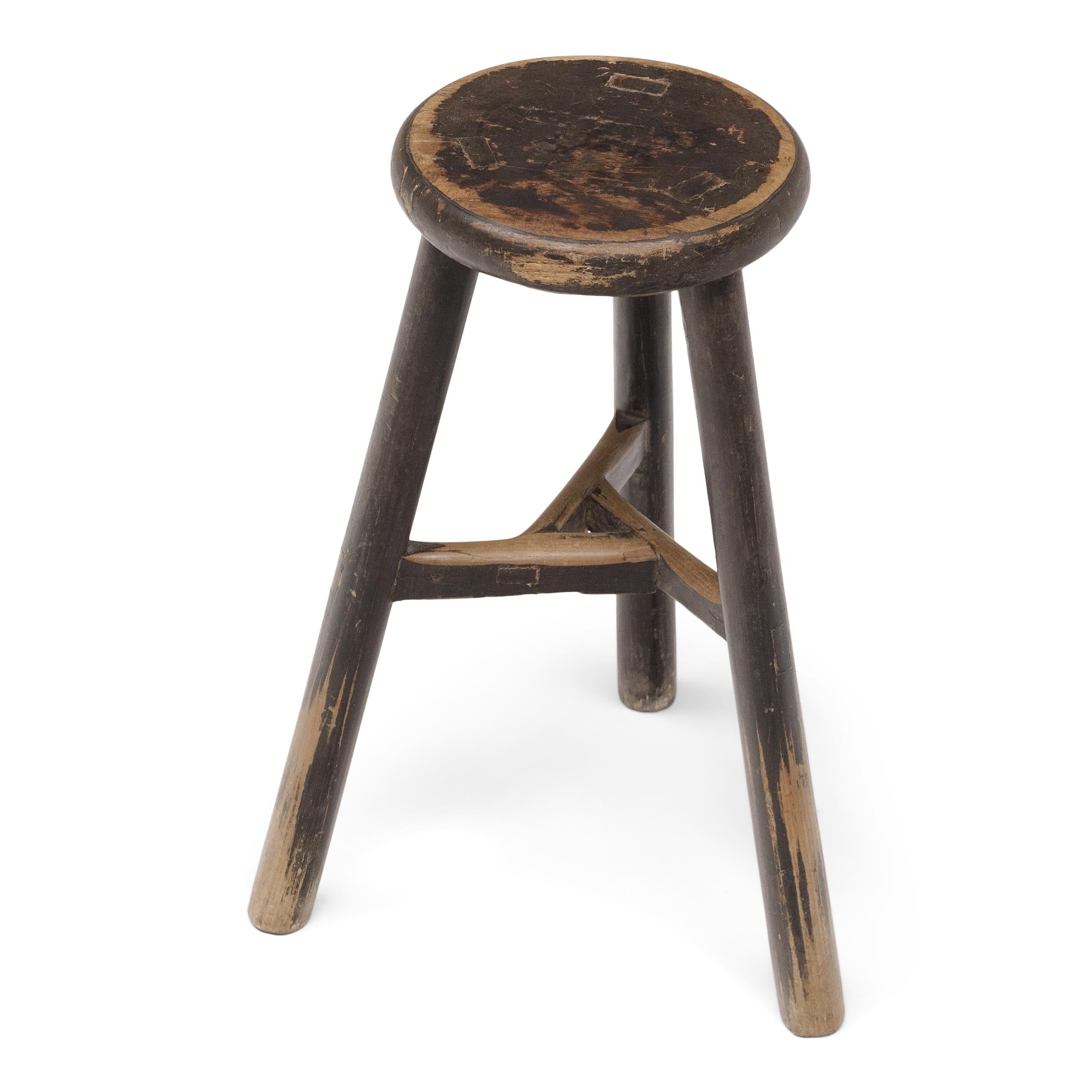 Rustique Tabouret provincial chinois Full Moon, vers 1900 en vente