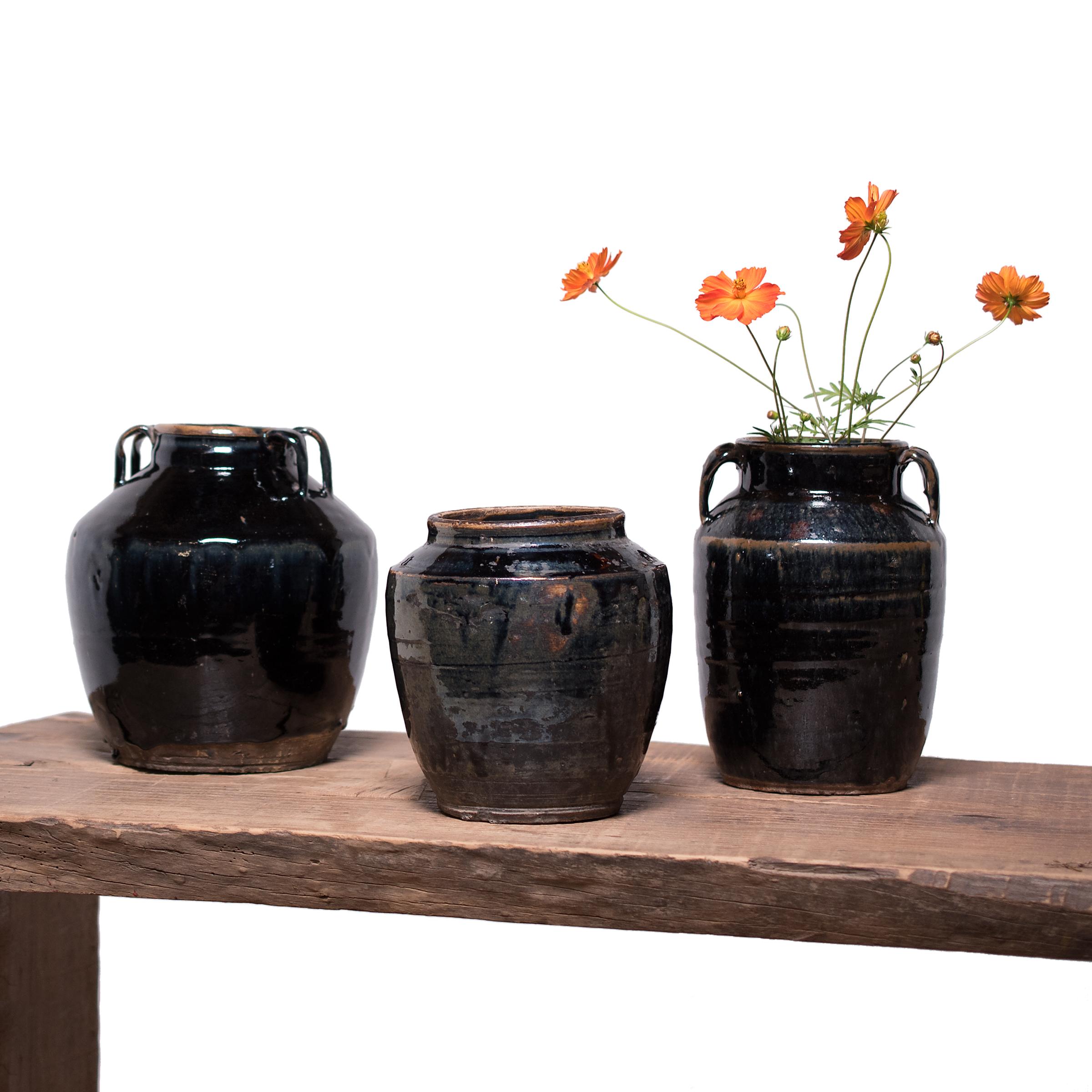 Ceramic Provincial Chinese Glazed Pantry Jar, c. 1900