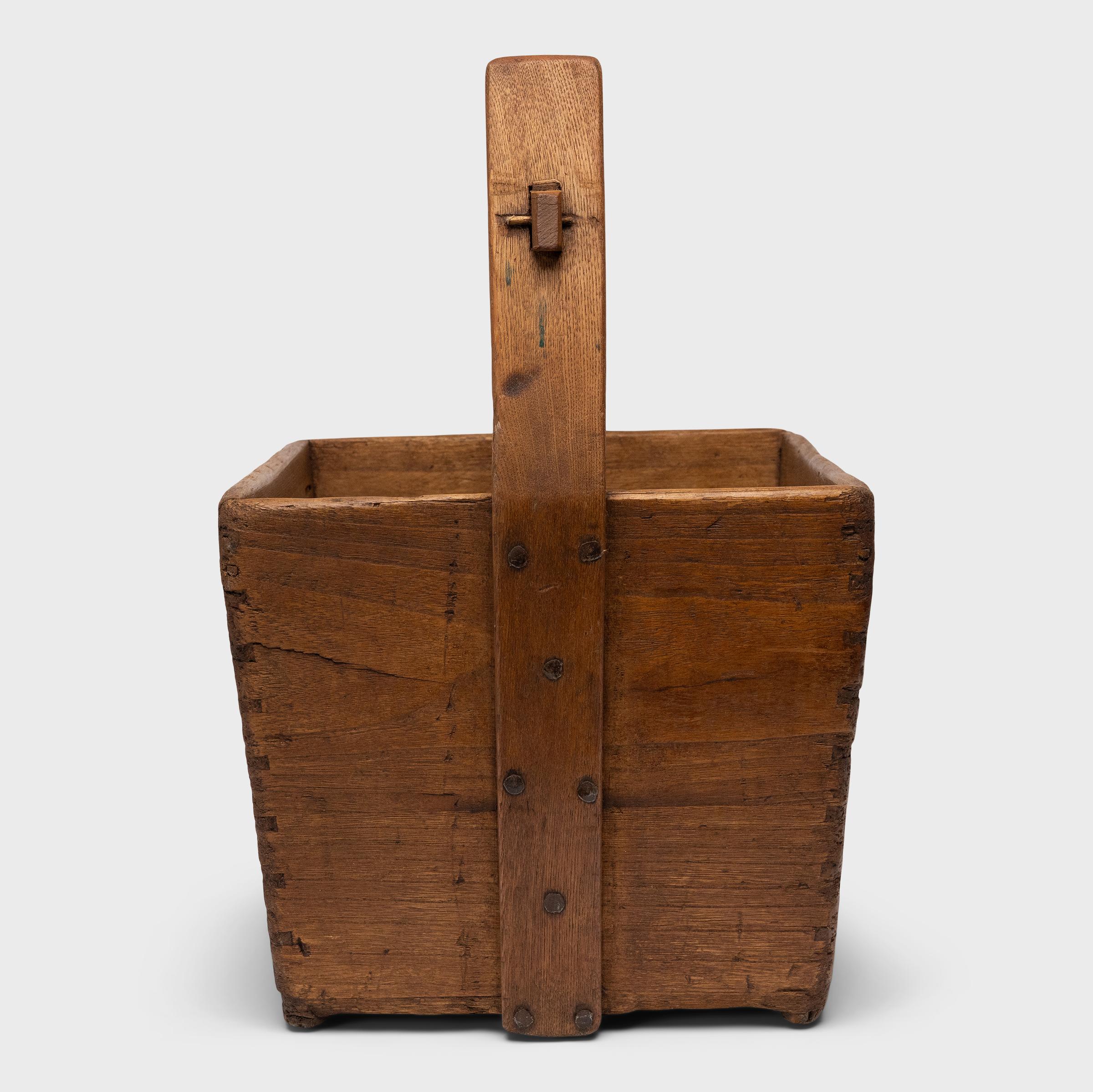 Rustic Provincial Chinese Grain Container, c. 1900 For Sale