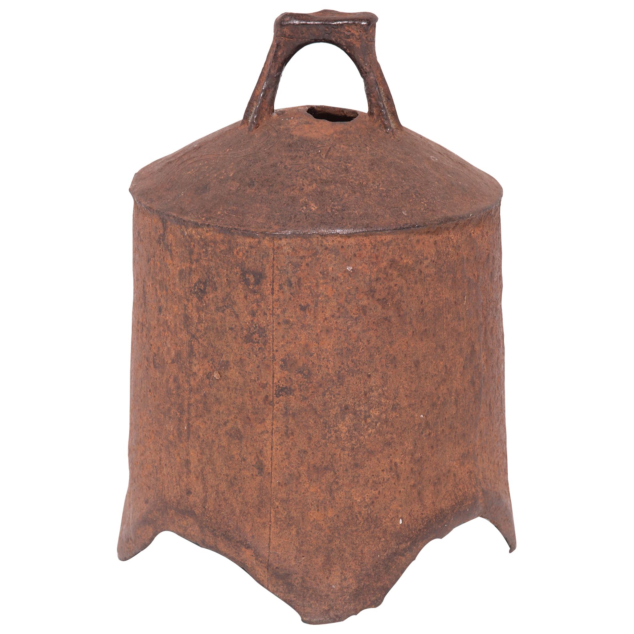 Provincial Chinese Iron Bell, c. 1850 For Sale