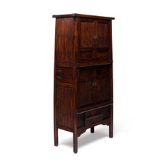 Provincial Chinese Kitchen Cabinet with Bamboo Panels, c. 1900