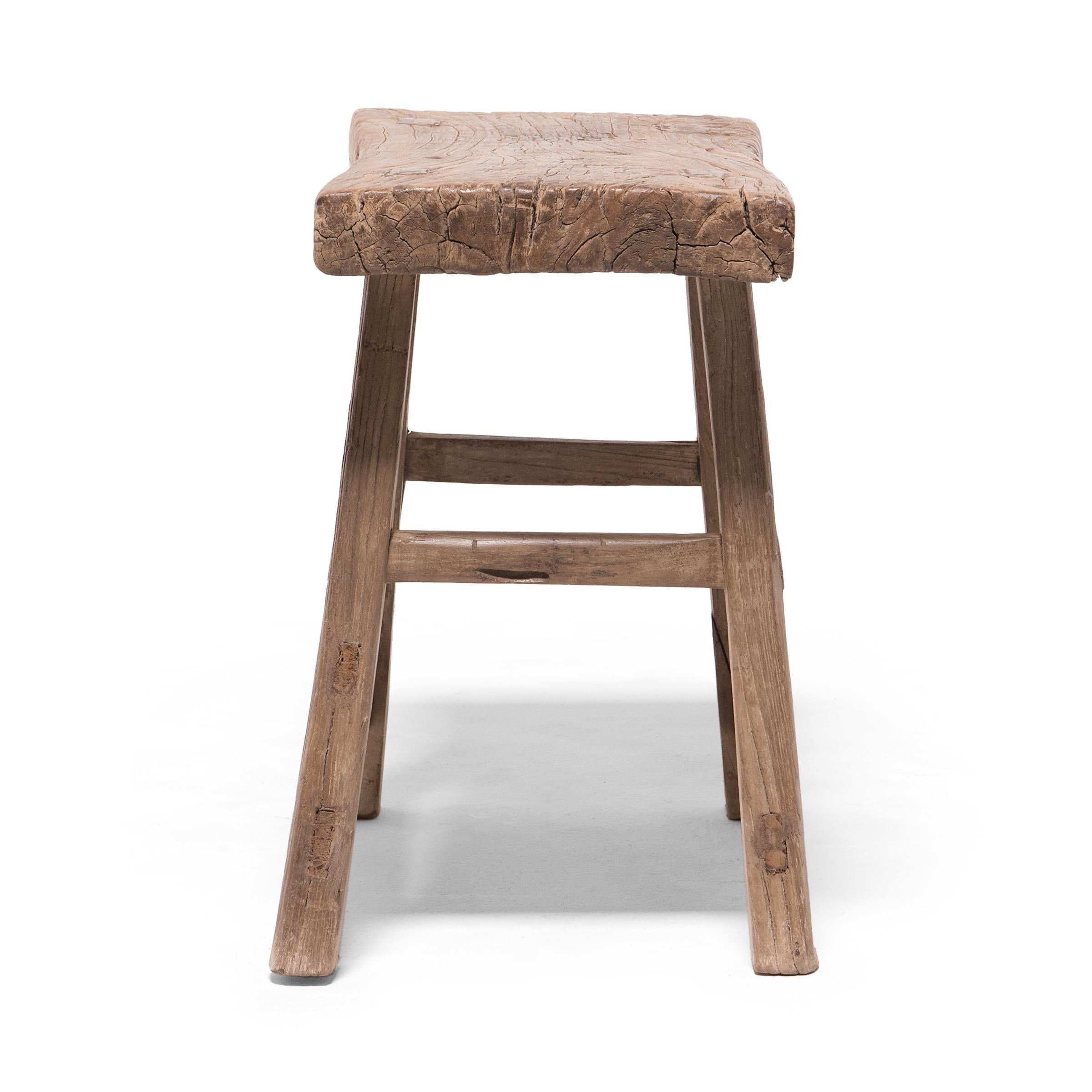 Rustic Provincial Chinese River Stool, c. 1900