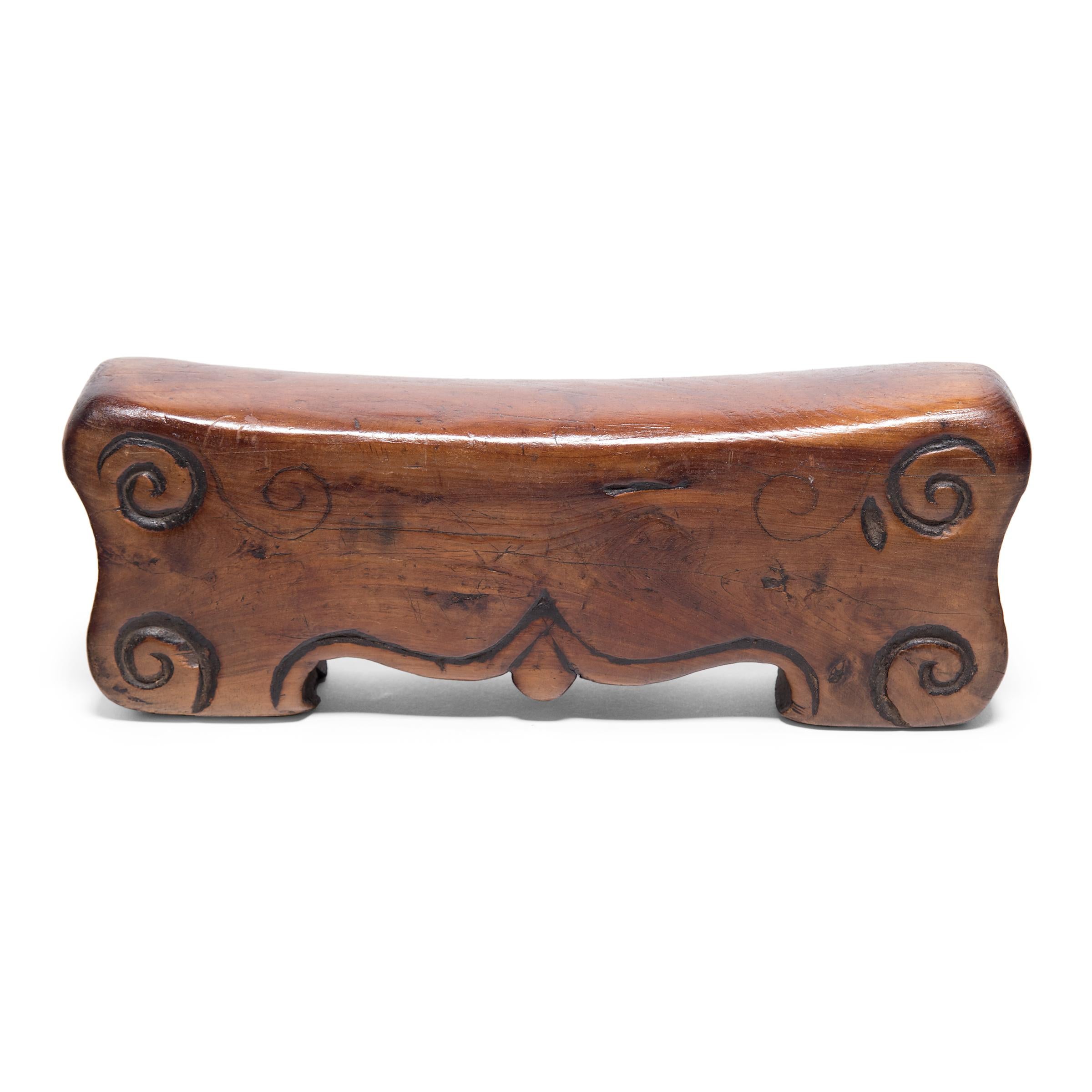 Qing Provincial Chinese Scrollwork Headrest, circa 1850