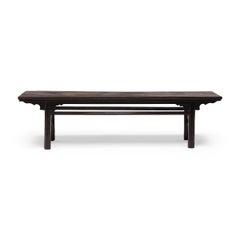 Provincial Chinese Splayed Leg Bench with Dovetail Joinery