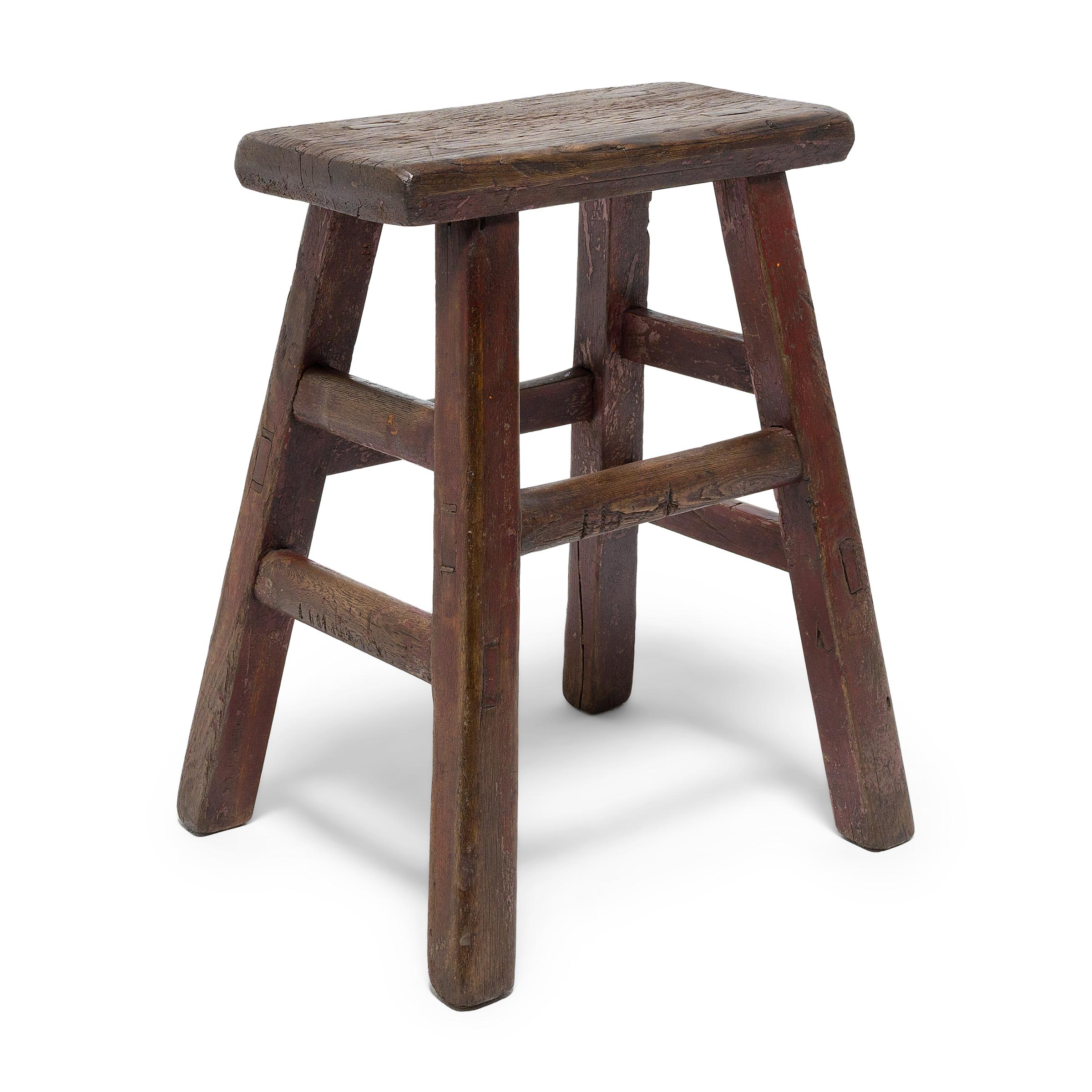 Qing Provincial Chinese Splayed Leg Stool, circa 1900 For Sale