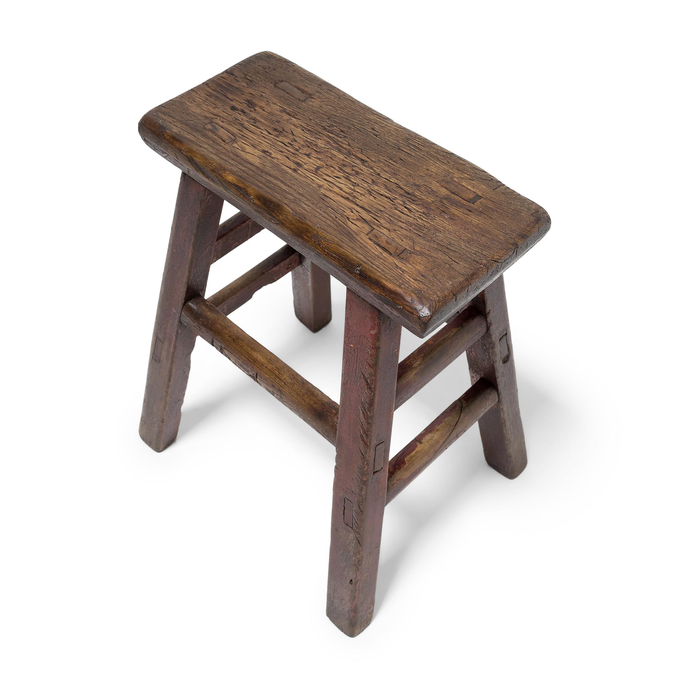 Provincial Chinese Splayed Leg Stool, circa 1900 In Good Condition For Sale In Chicago, IL