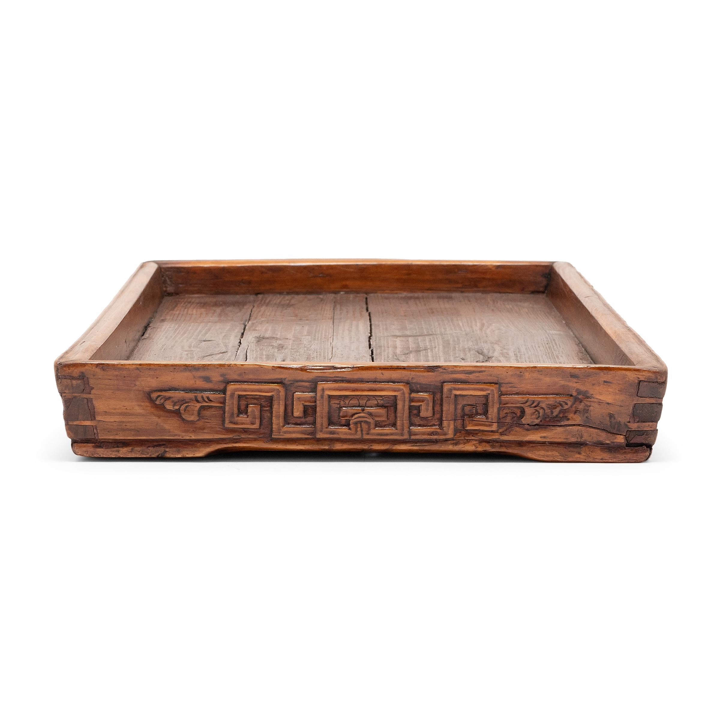 Carved Provincial Chinese Tea Tray, c. 1850