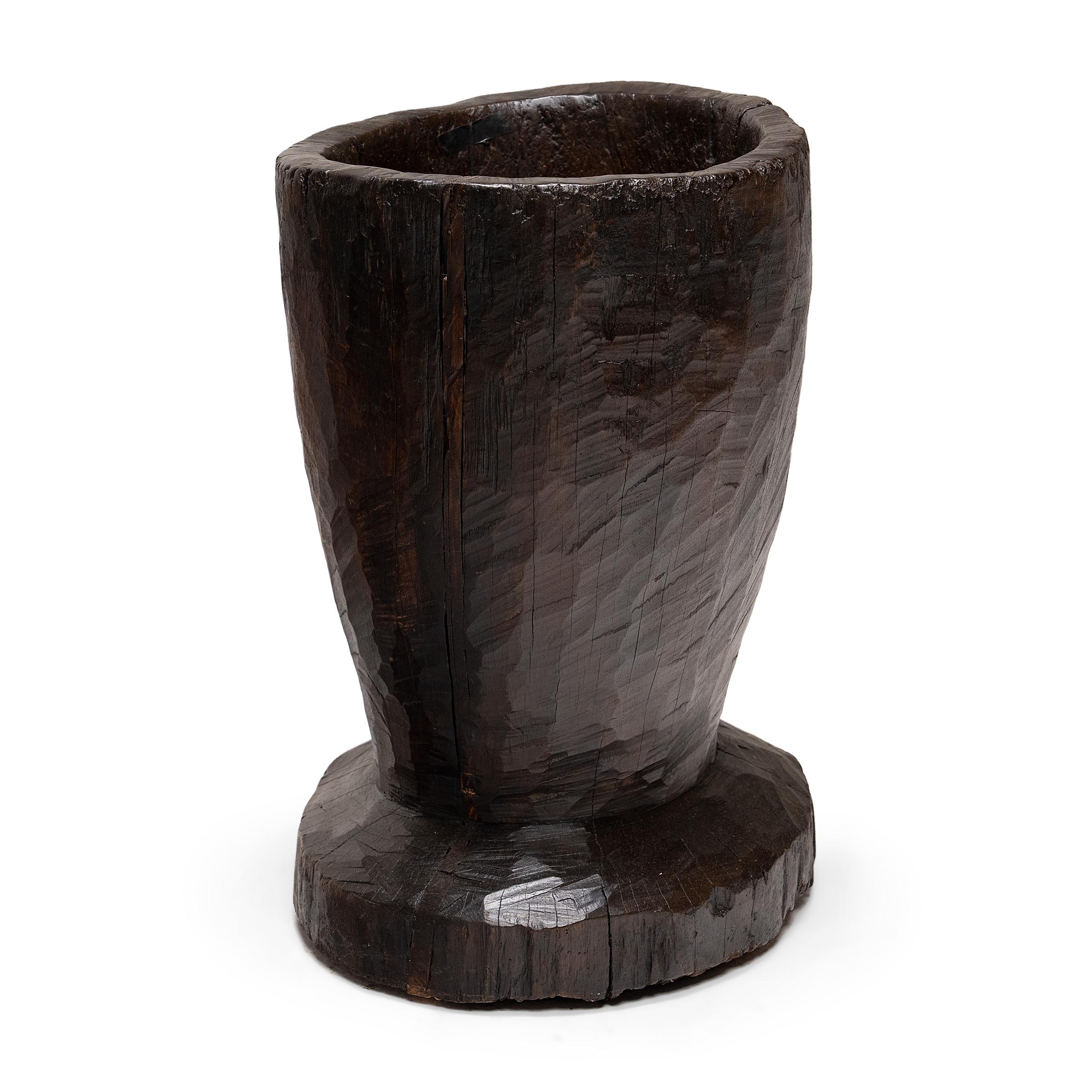 Organic Modern Provincial Chinese Trunk Mortar, c. 1900 For Sale